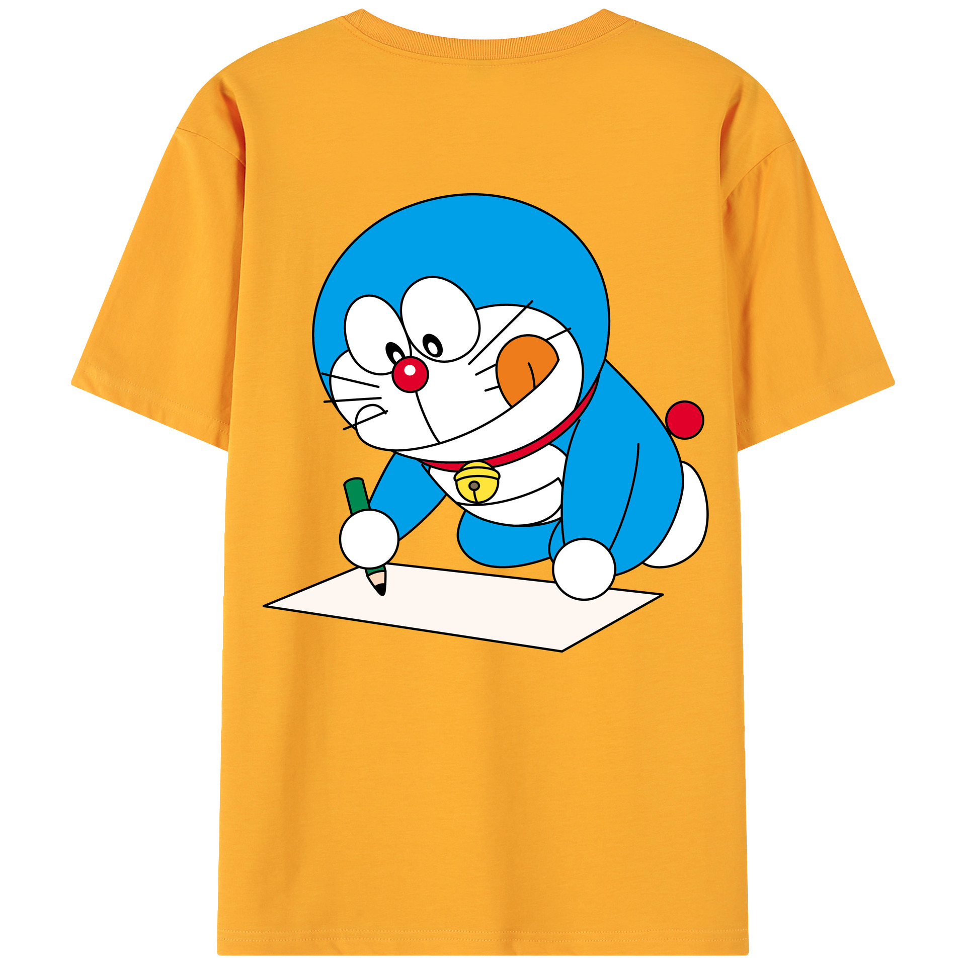 （画像用） ドラえもん Doraemon 綿100％ メンズ半袖Tシャツ（バックプリント） 通気性