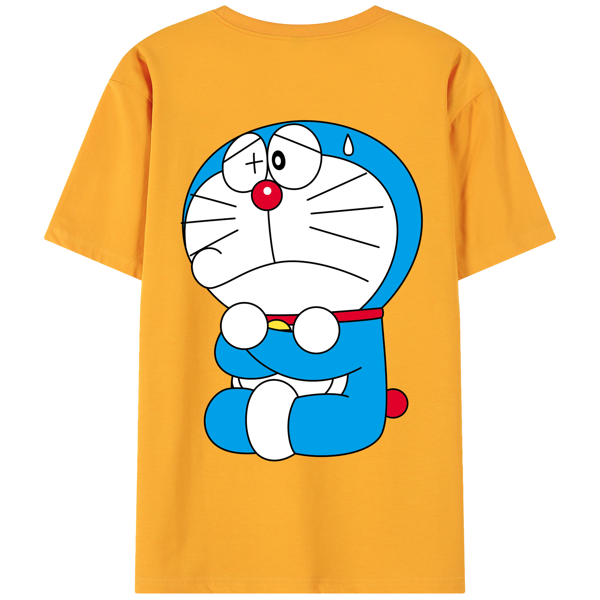 （画像用） ドラえもん Doraemon 綿100％ メンズ半袖Tシャツ（バックプリント） 通気性
