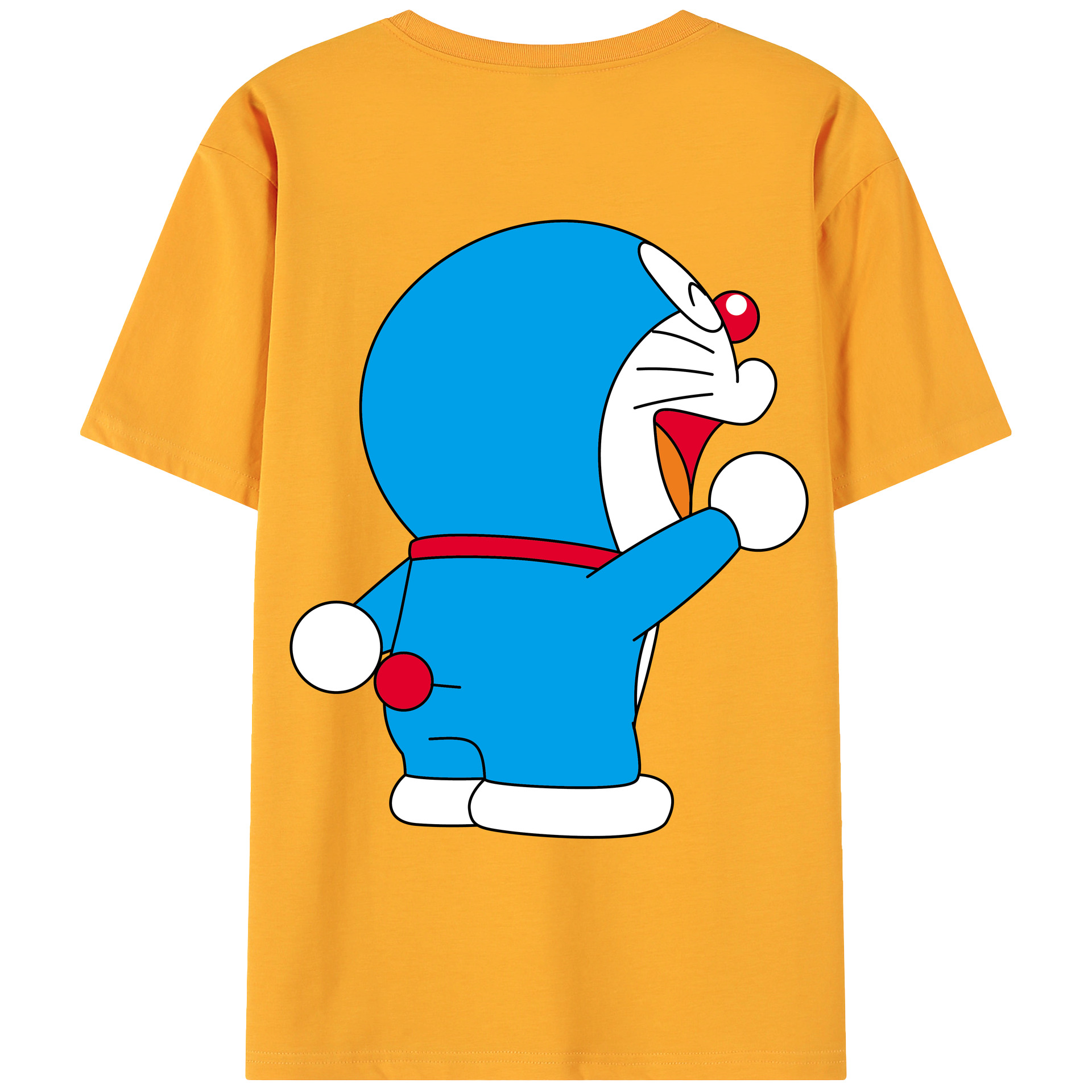 （画像用） ドラえもん Doraemon 綿100％ メンズ半袖Tシャツ（バックプリント） 通気性
