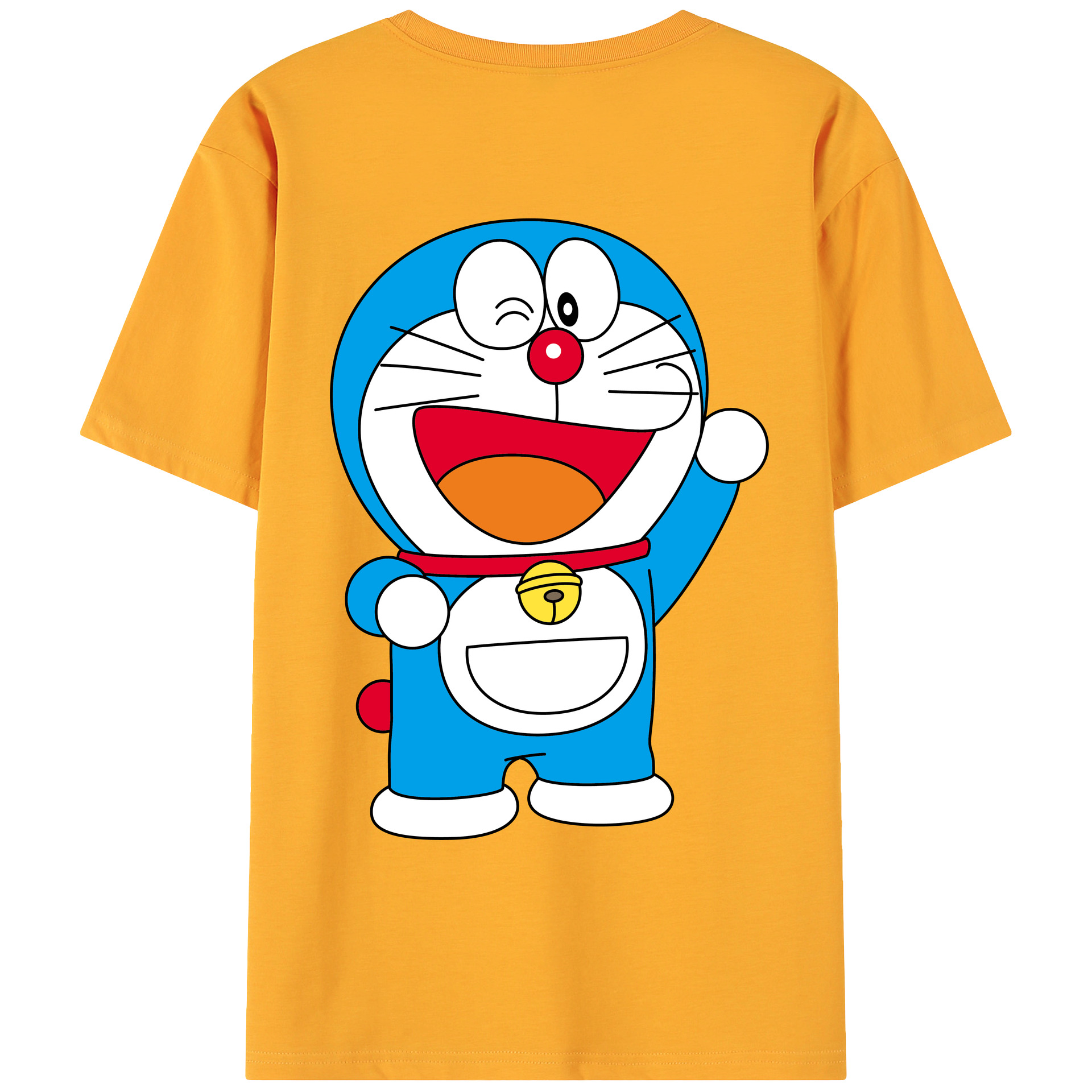 （画像用） ドラえもん Doraemon 綿100％ メンズ半袖Tシャツ（バックプリント） 通気性