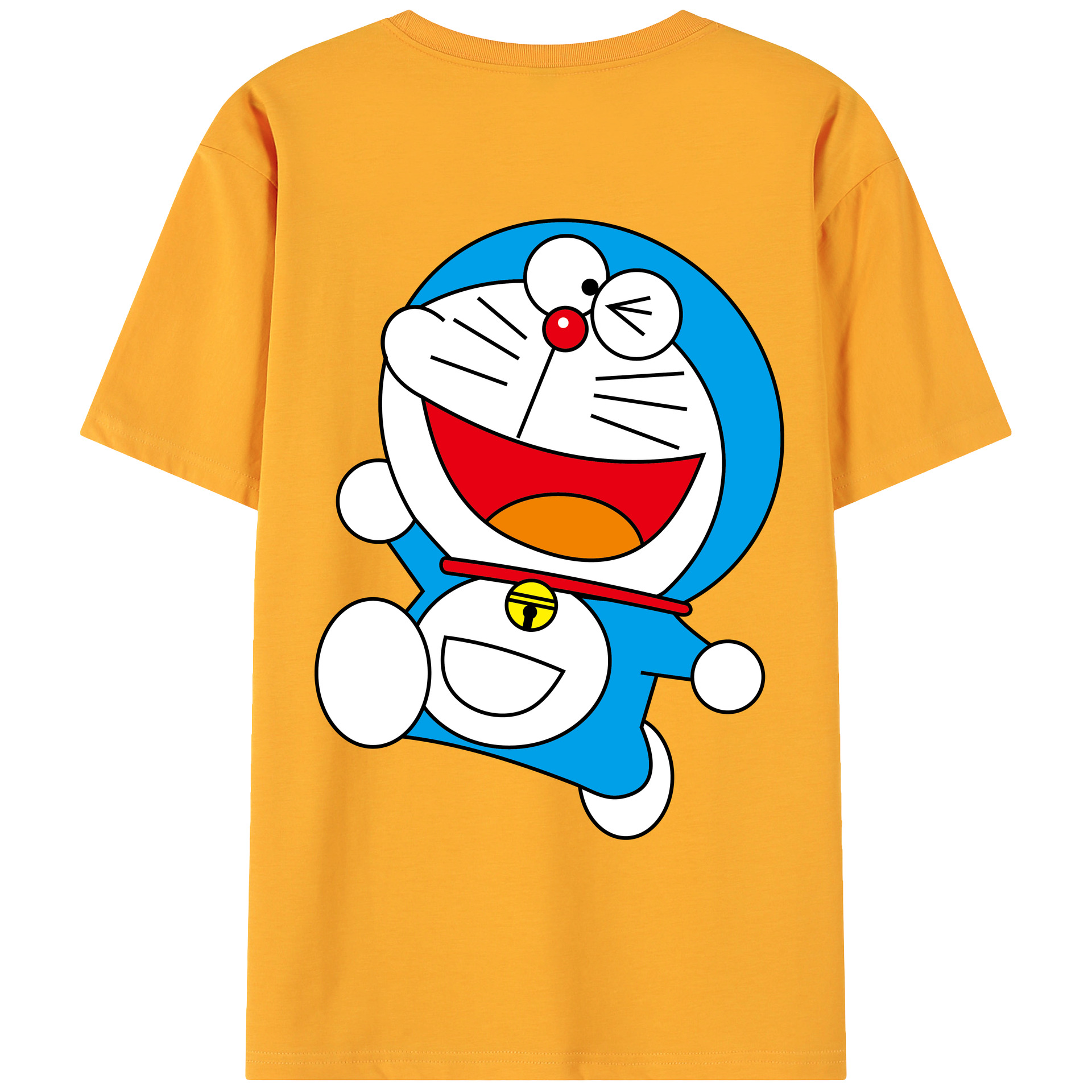 （画像用） ドラえもん Doraemon 綿100％ メンズ半袖Tシャツ（バックプリント） 通気性