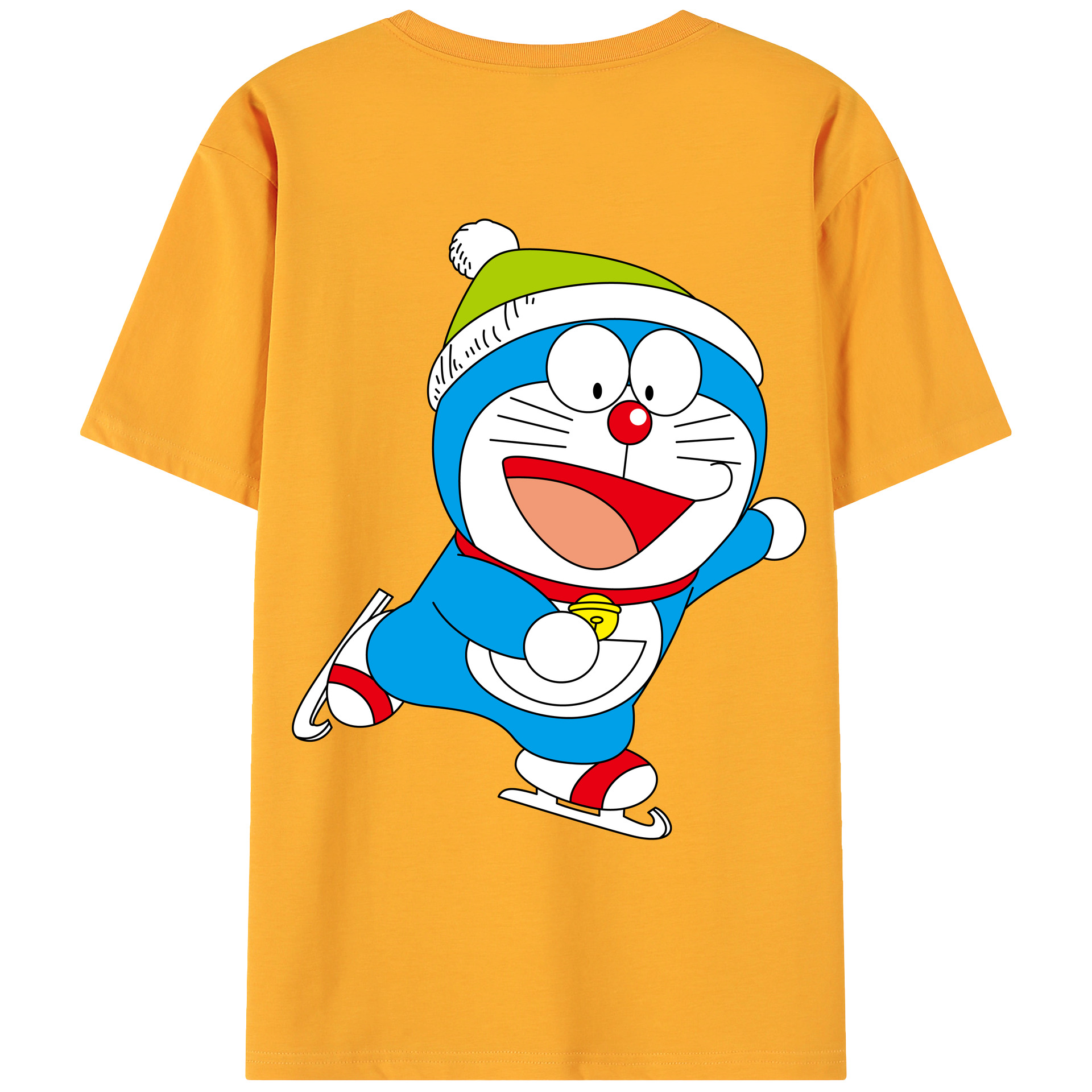 （画像用） ドラえもん Doraemon 綿100％ メンズ半袖Tシャツ（バックプリント） 通気性