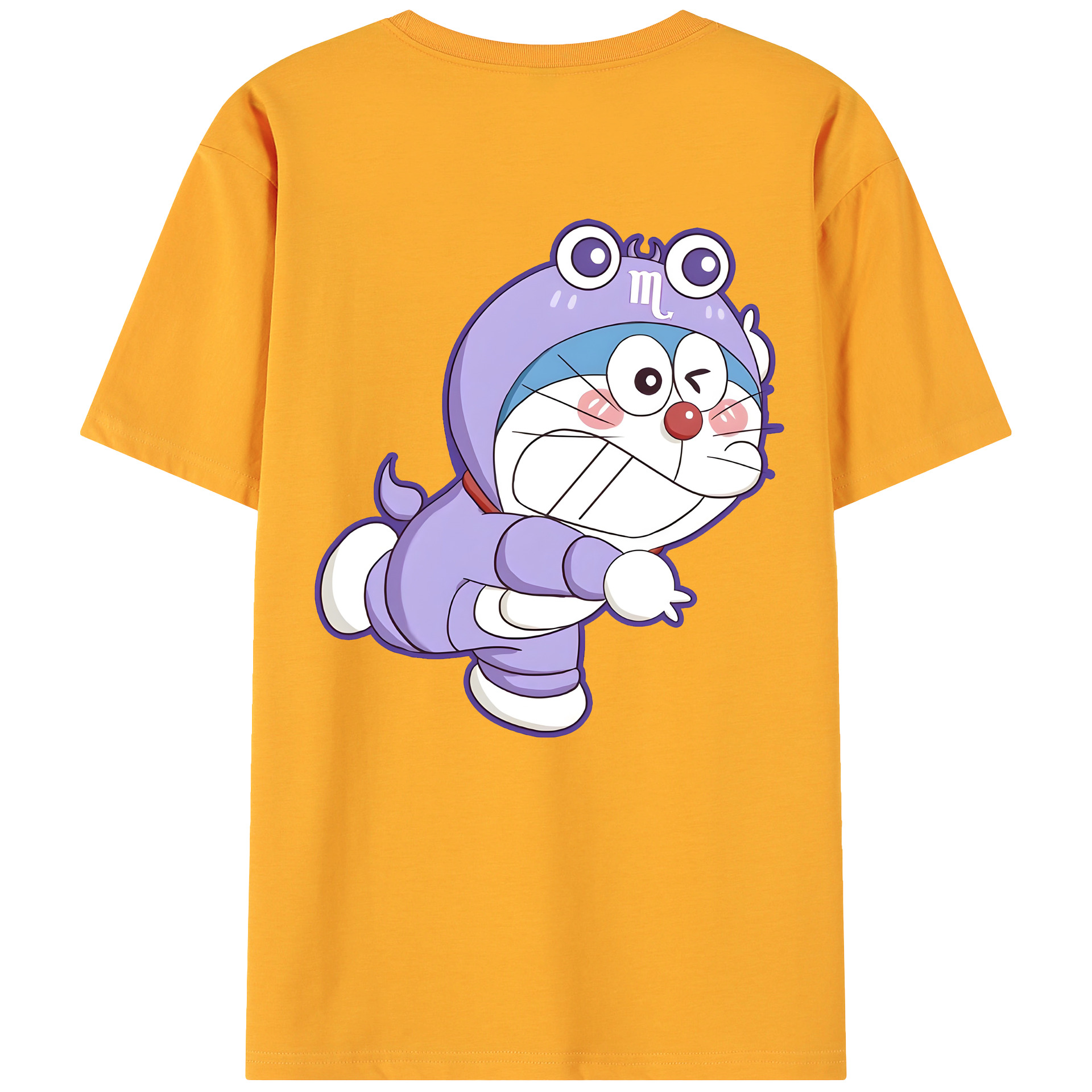 （画像用） ドラえもん Doraemon 綿100％ メンズ半袖Tシャツ（バックプリント） 通気性