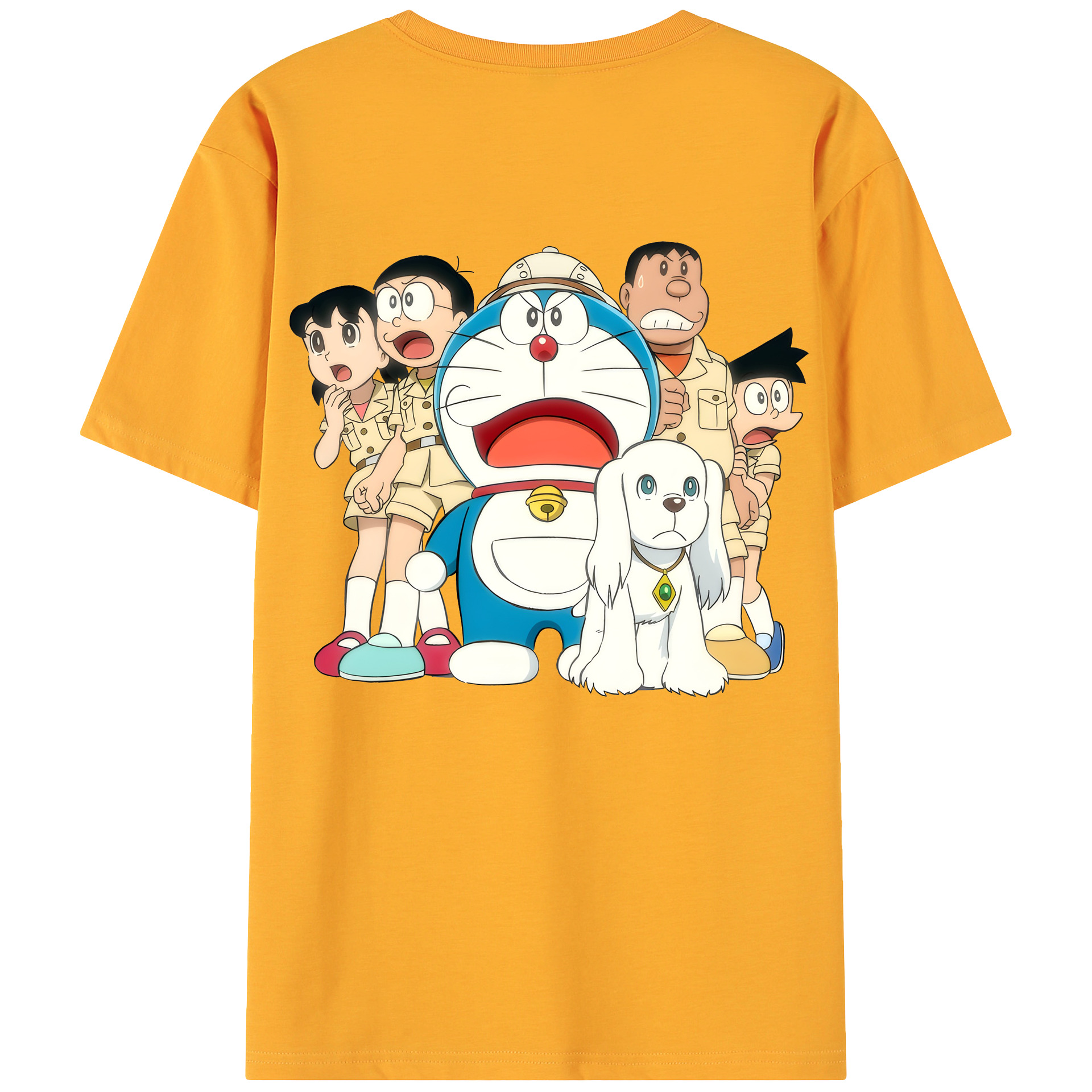 （画像用） ドラえもん Doraemon 綿100％ メンズ半袖Tシャツ（バックプリント） 通気性