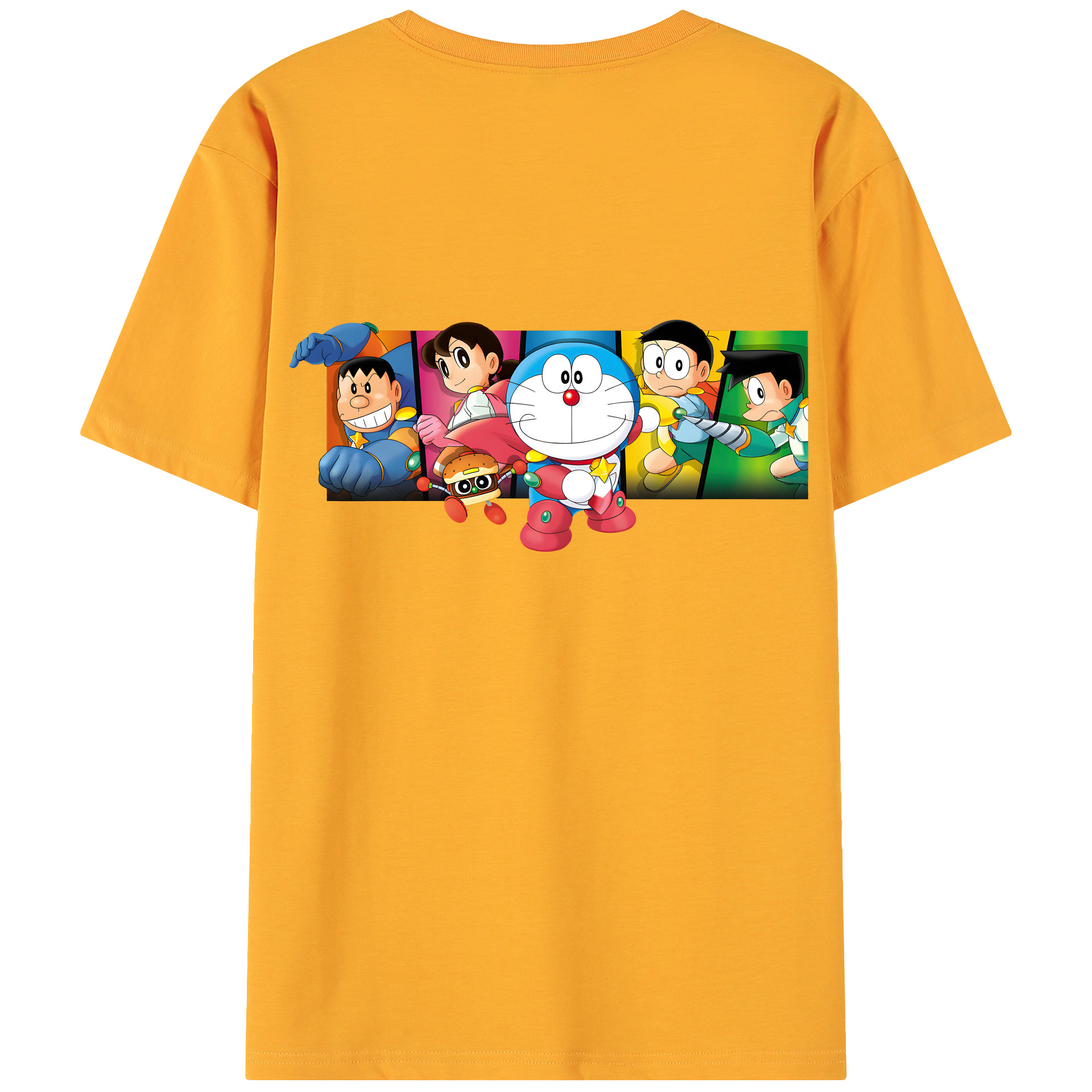 （画像用） ドラえもん Doraemon 綿100％ メンズ半袖Tシャツ（バックプリント） 通気性