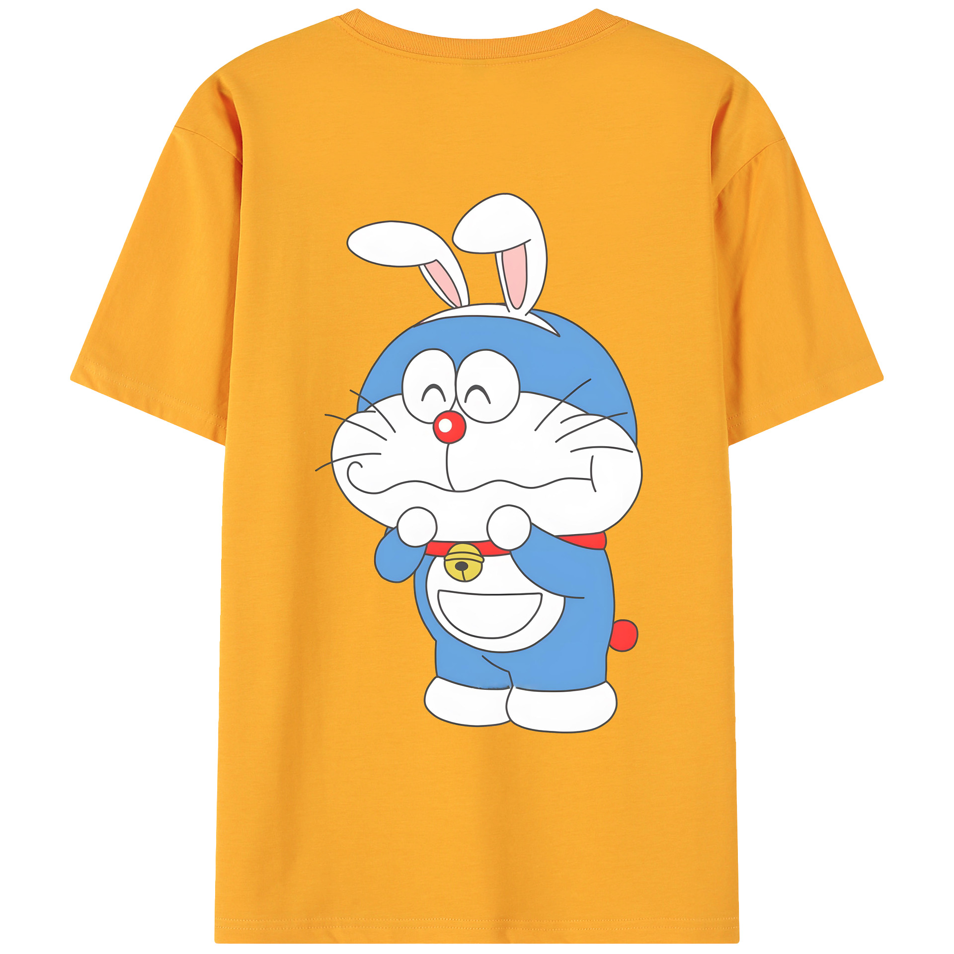 （画像用） ドラえもん Doraemon 綿100％ メンズ半袖Tシャツ（バックプリント） 通気性