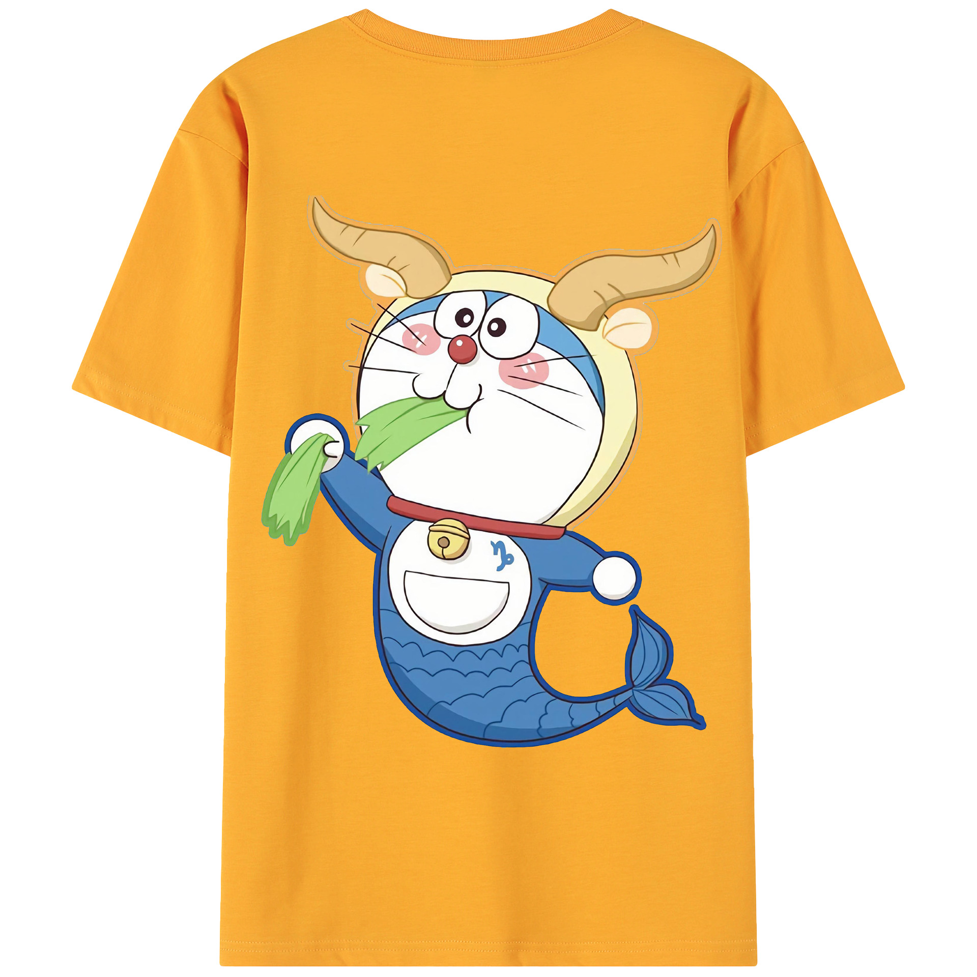 （画像用） ドラえもん Doraemon 綿100％ メンズ半袖Tシャツ（バックプリント） 通気性