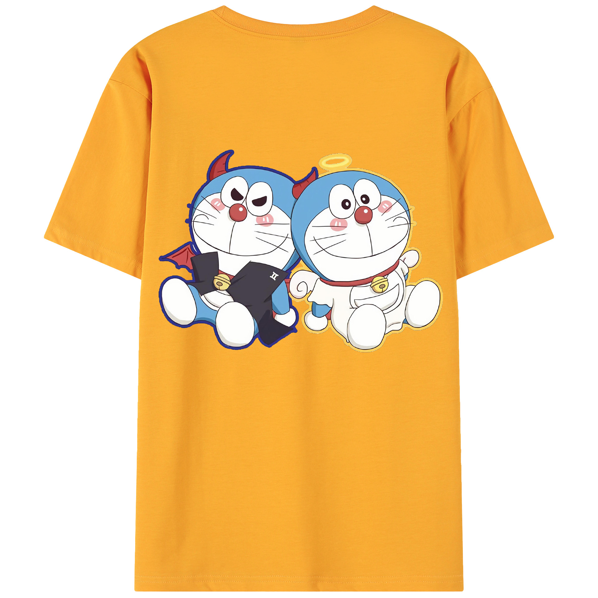 （画像用） ドラえもん Doraemon 綿100％ メンズ半袖Tシャツ（バックプリント） 通気性