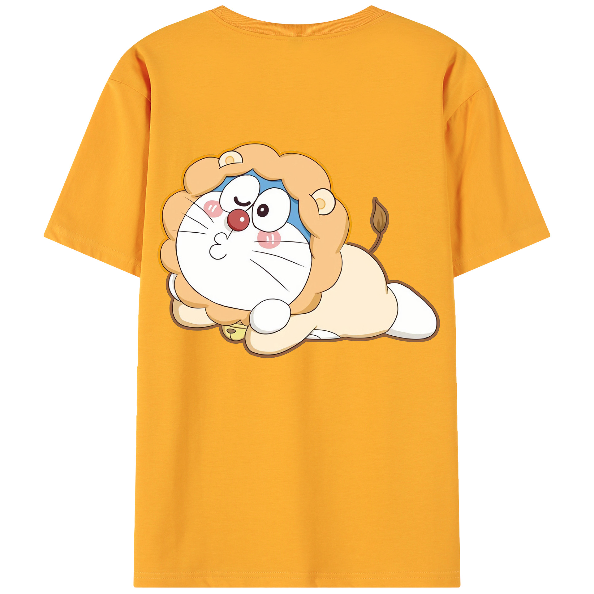 （画像用） ドラえもん Doraemon 綿100％ メンズ半袖Tシャツ（バックプリント） 通気性