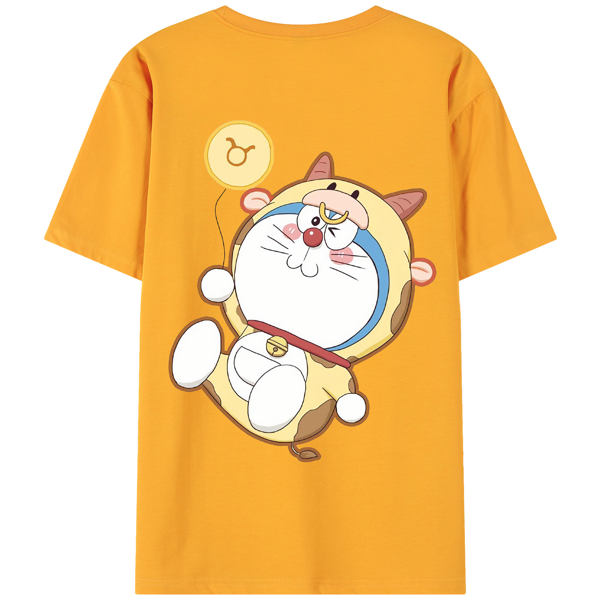 （画像用） ドラえもん Doraemon 綿100％ メンズ半袖Tシャツ（バックプリント） 通気性