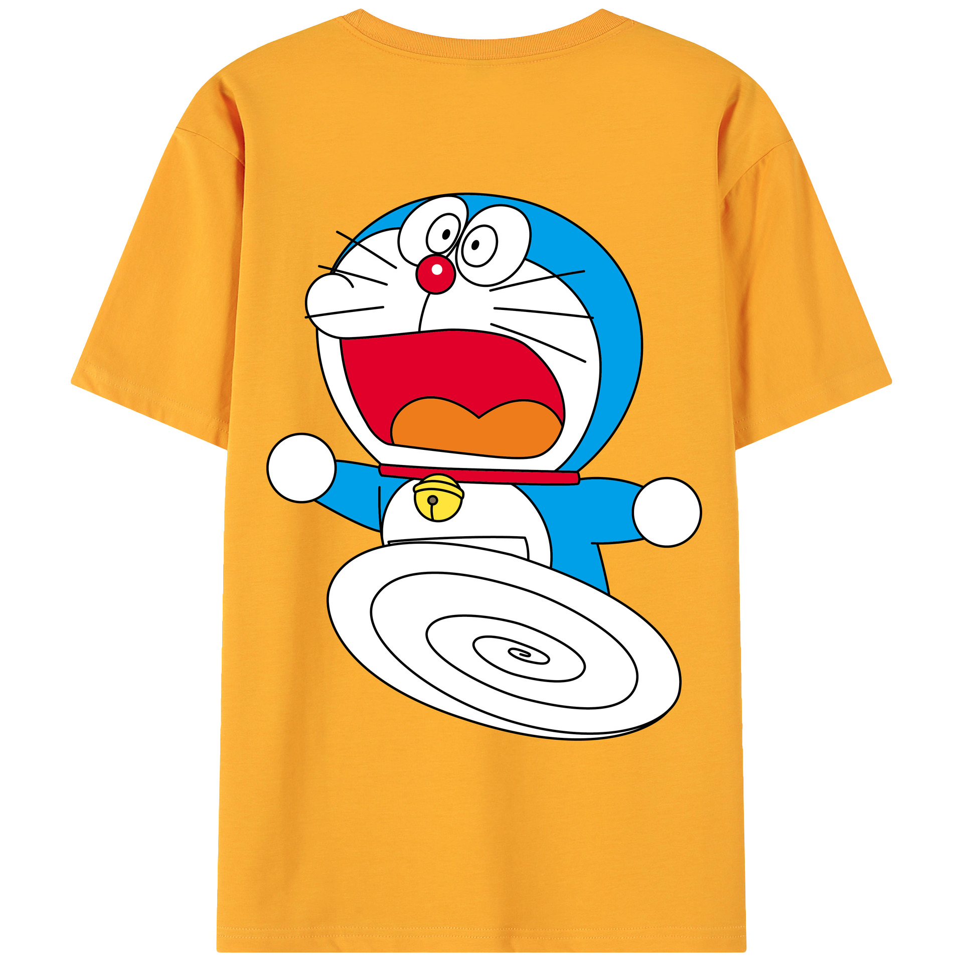 （画像用） ドラえもん Doraemon 綿100％ メンズ半袖Tシャツ（バックプリント） 通気性