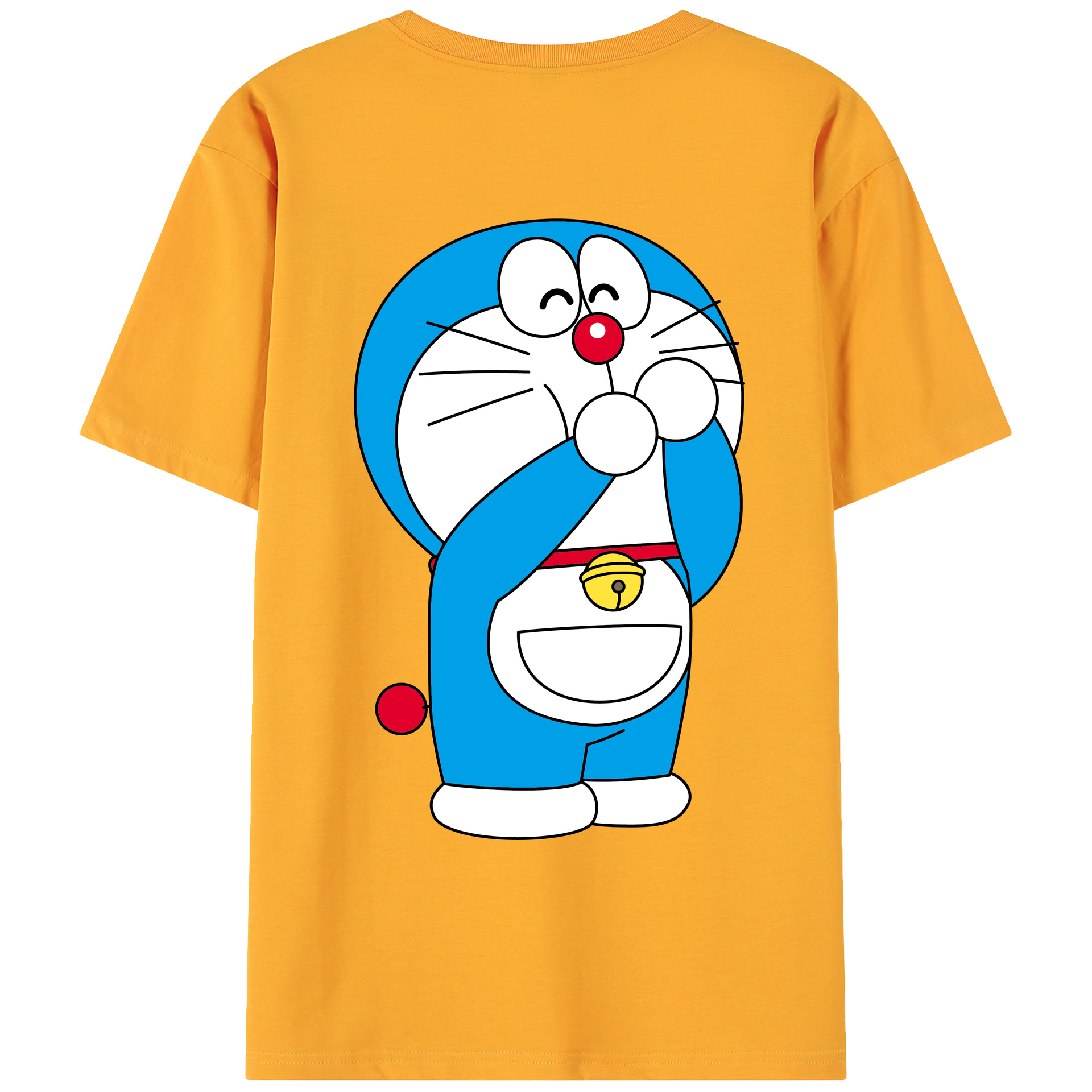 （画像用） ドラえもん Doraemon 綿100％ メンズ半袖Tシャツ（バックプリント） 通気性