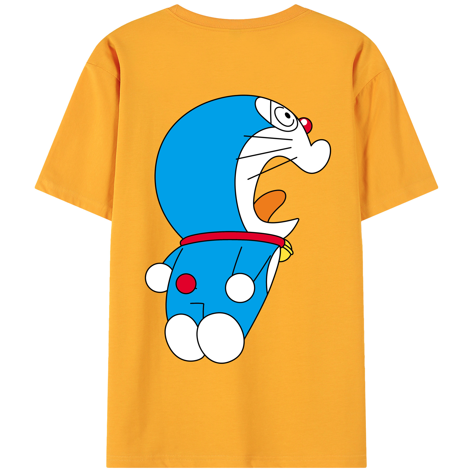 （画像用） ドラえもん Doraemon 綿100％ メンズ半袖Tシャツ（バックプリント） 通気性