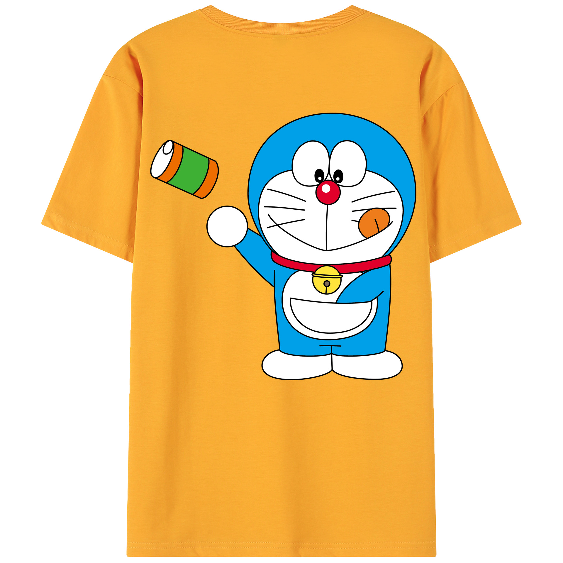 （画像用） ドラえもん Doraemon 綿100％ メンズ半袖Tシャツ（バックプリント） 通気性