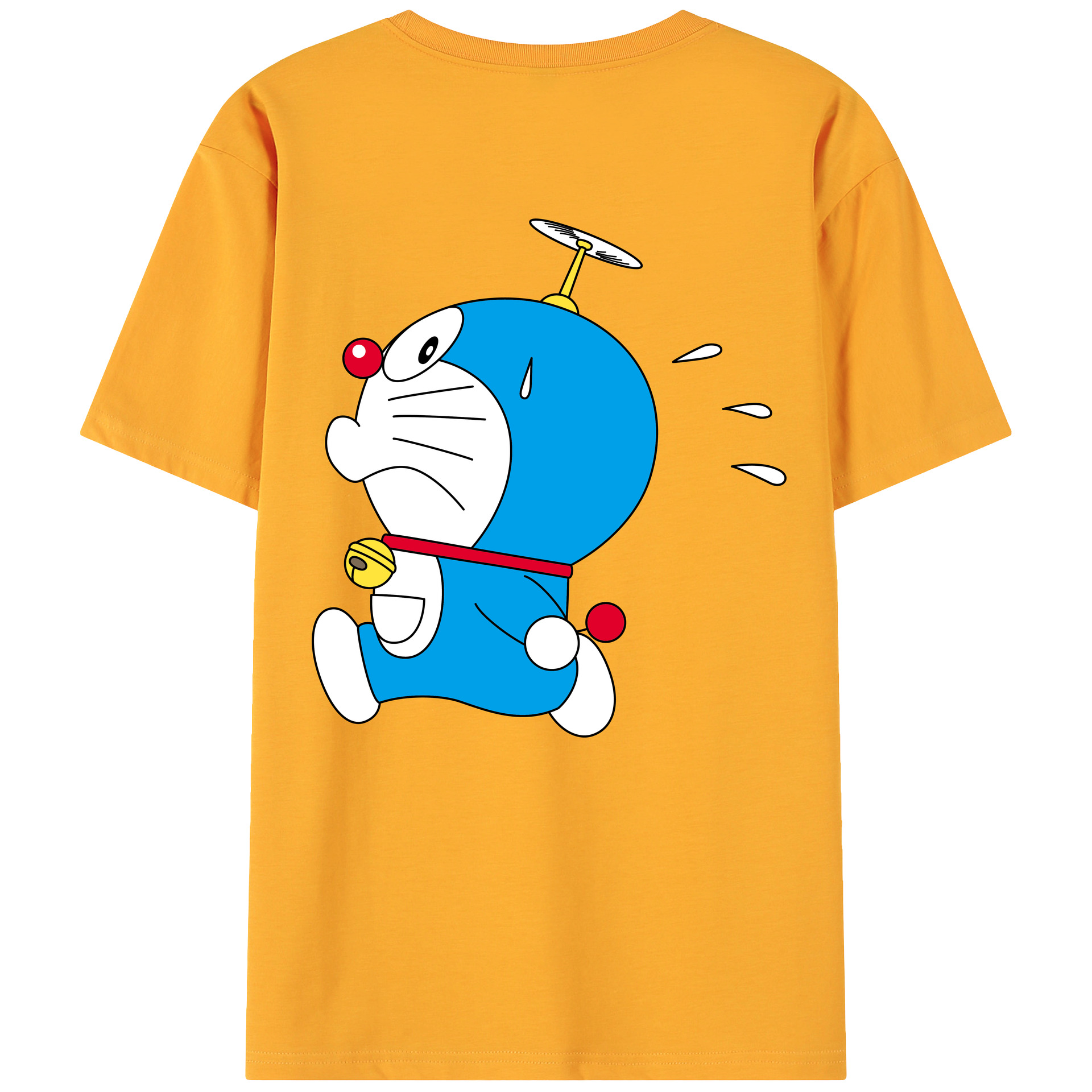 （画像用） ドラえもん Doraemon 綿100％ メンズ半袖Tシャツ（バックプリント） 通気性