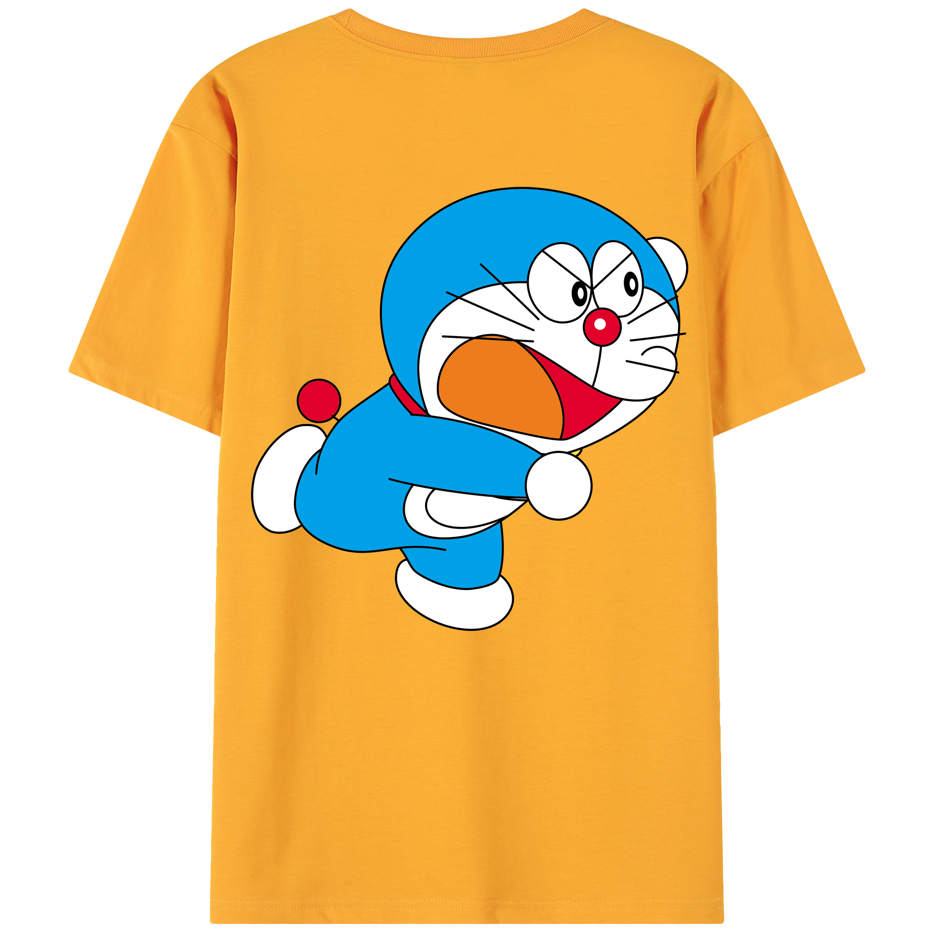 （画像用） ドラえもん Doraemon 綿100％ メンズ半袖Tシャツ（バックプリント） 通気性
