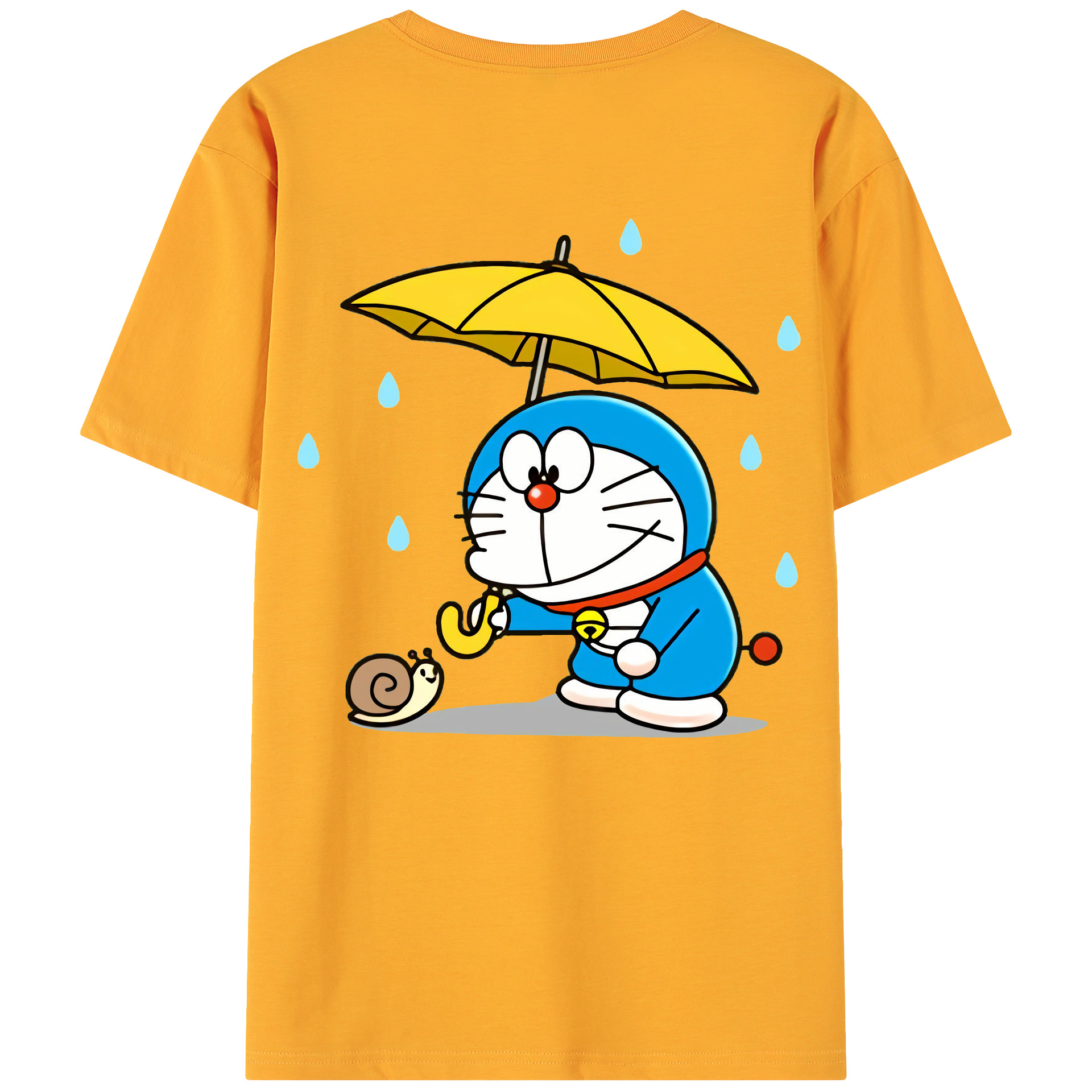 （画像用） ドラえもん Doraemon 綿100％ メンズ半袖Tシャツ（バックプリント） 通気性
