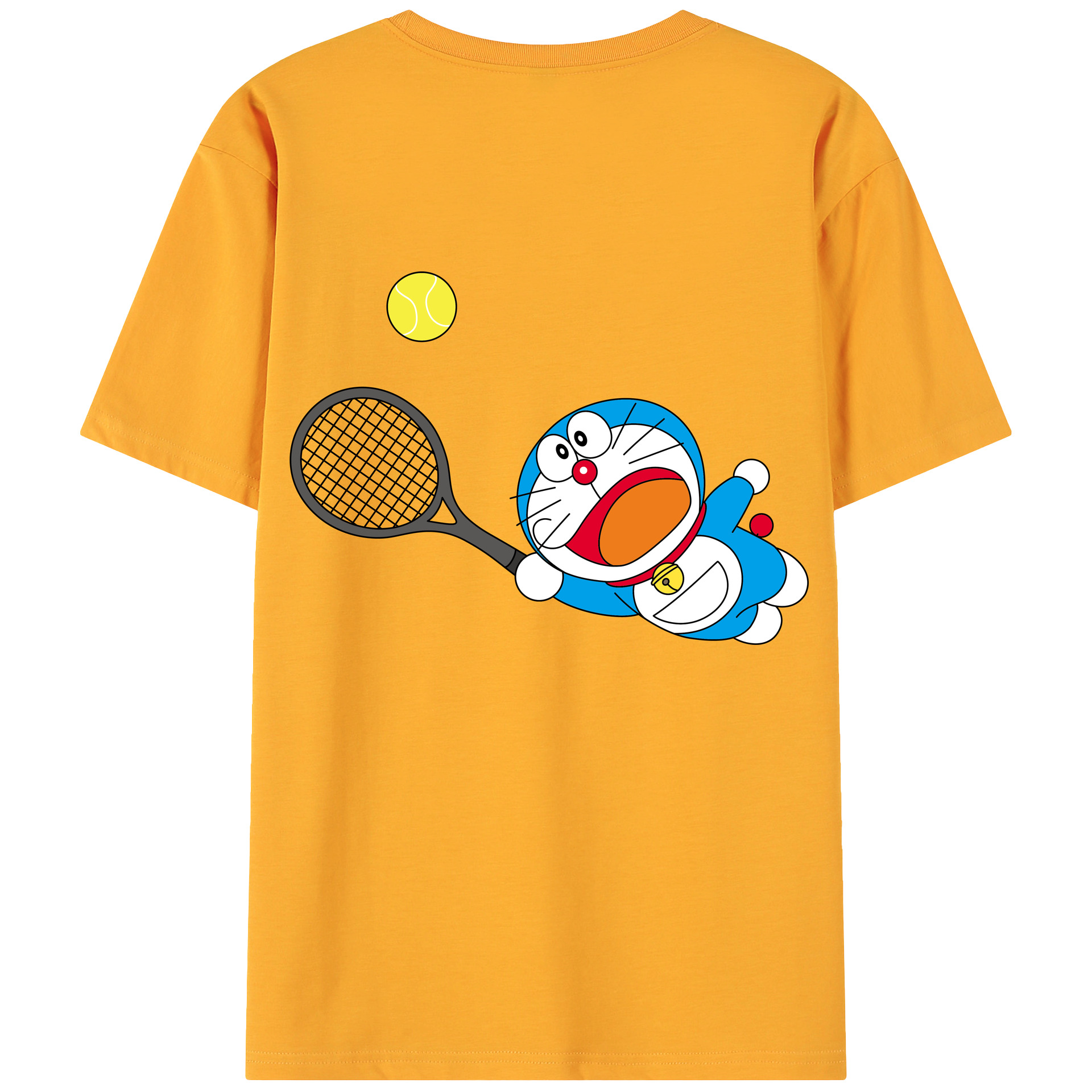 （画像用） ドラえもん Doraemon 綿100％ メンズ半袖Tシャツ（バックプリント） 通気性