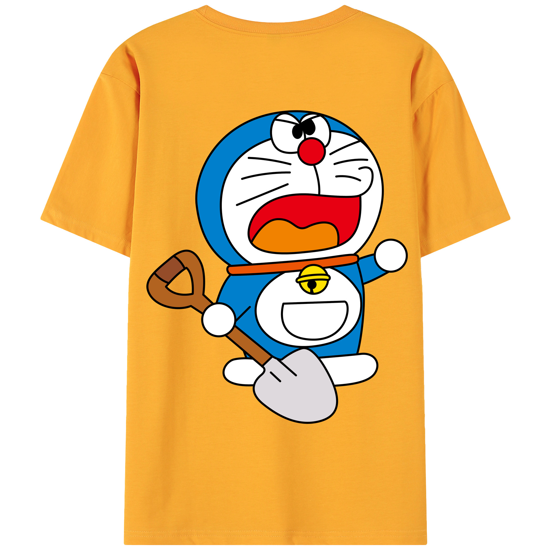 （画像用） ドラえもん Doraemon 綿100％ メンズ半袖Tシャツ（バックプリント） 通気性