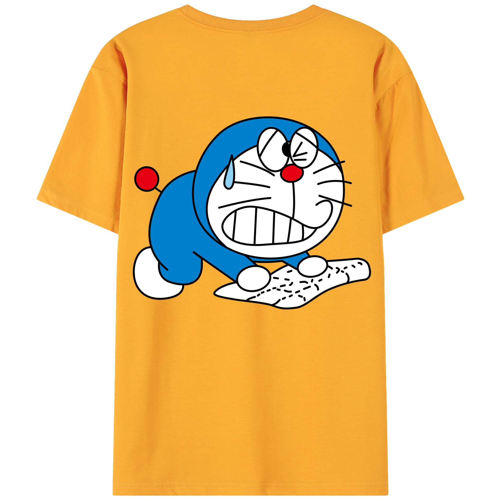 （画像用） ドラえもん Doraemon 綿100％ メンズ半袖Tシャツ（バックプリント） 通気性