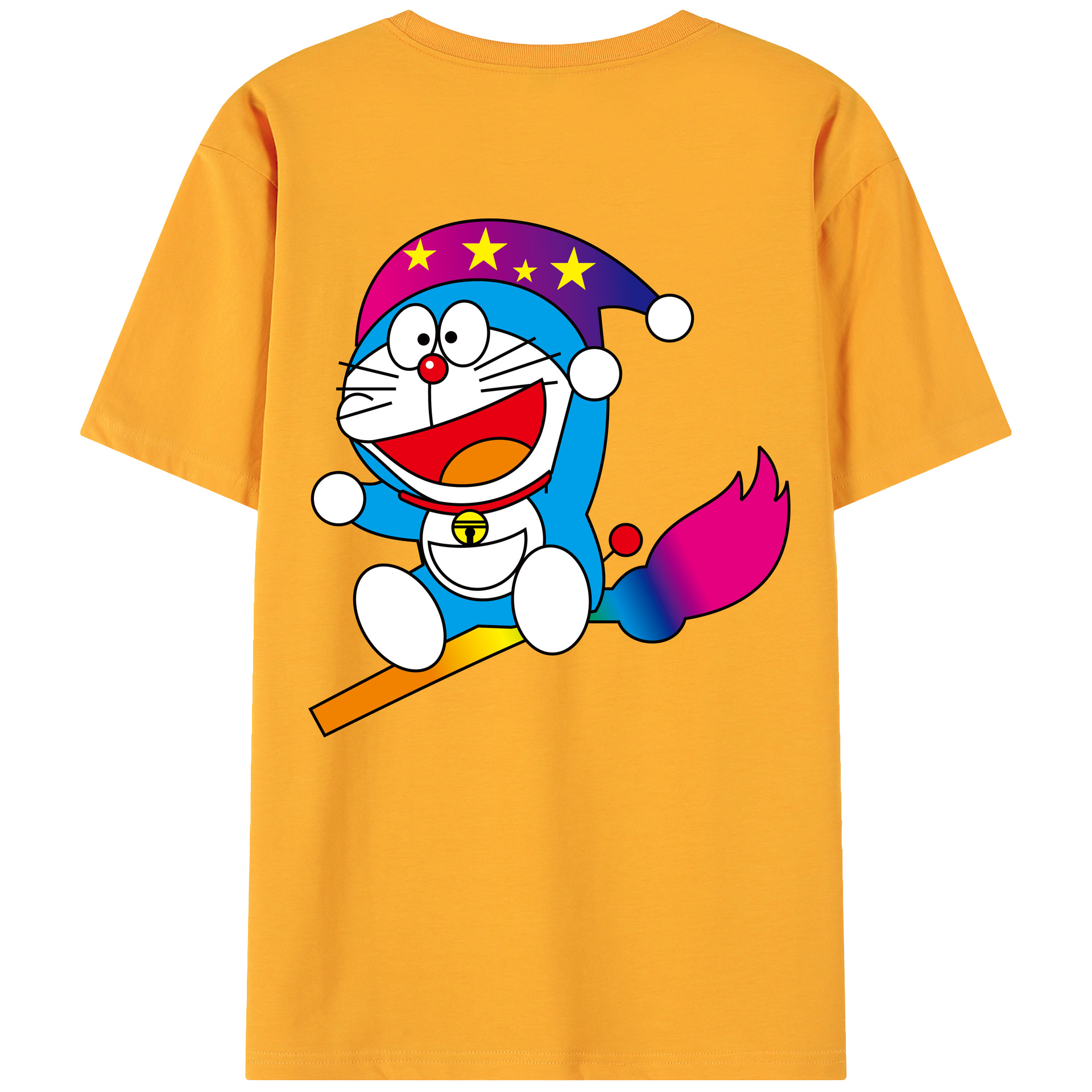 （画像用） ドラえもん Doraemon 綿100％ メンズ半袖Tシャツ（バックプリント） 通気性