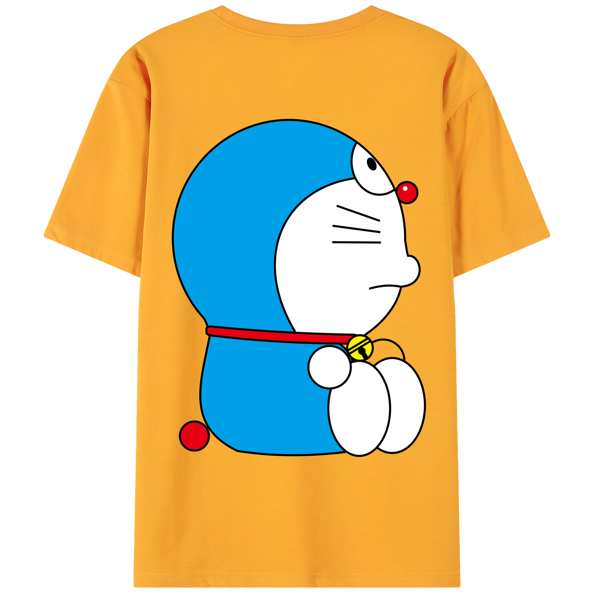 （画像用） ドラえもん Doraemon 綿100％ メンズ半袖Tシャツ（バックプリント） 通気性