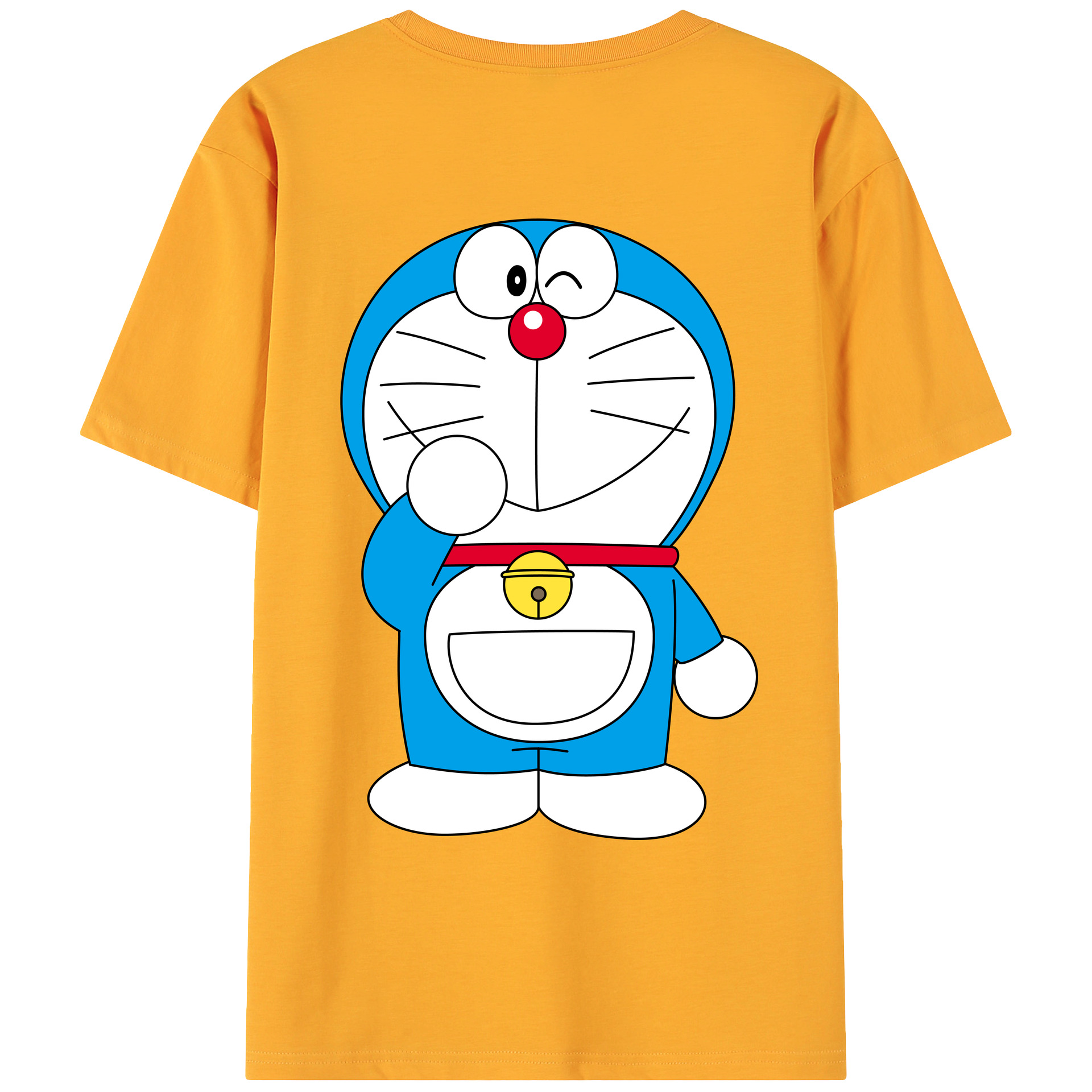 （画像用） ドラえもん Doraemon 綿100％ メンズ半袖Tシャツ（バックプリント） 通気性