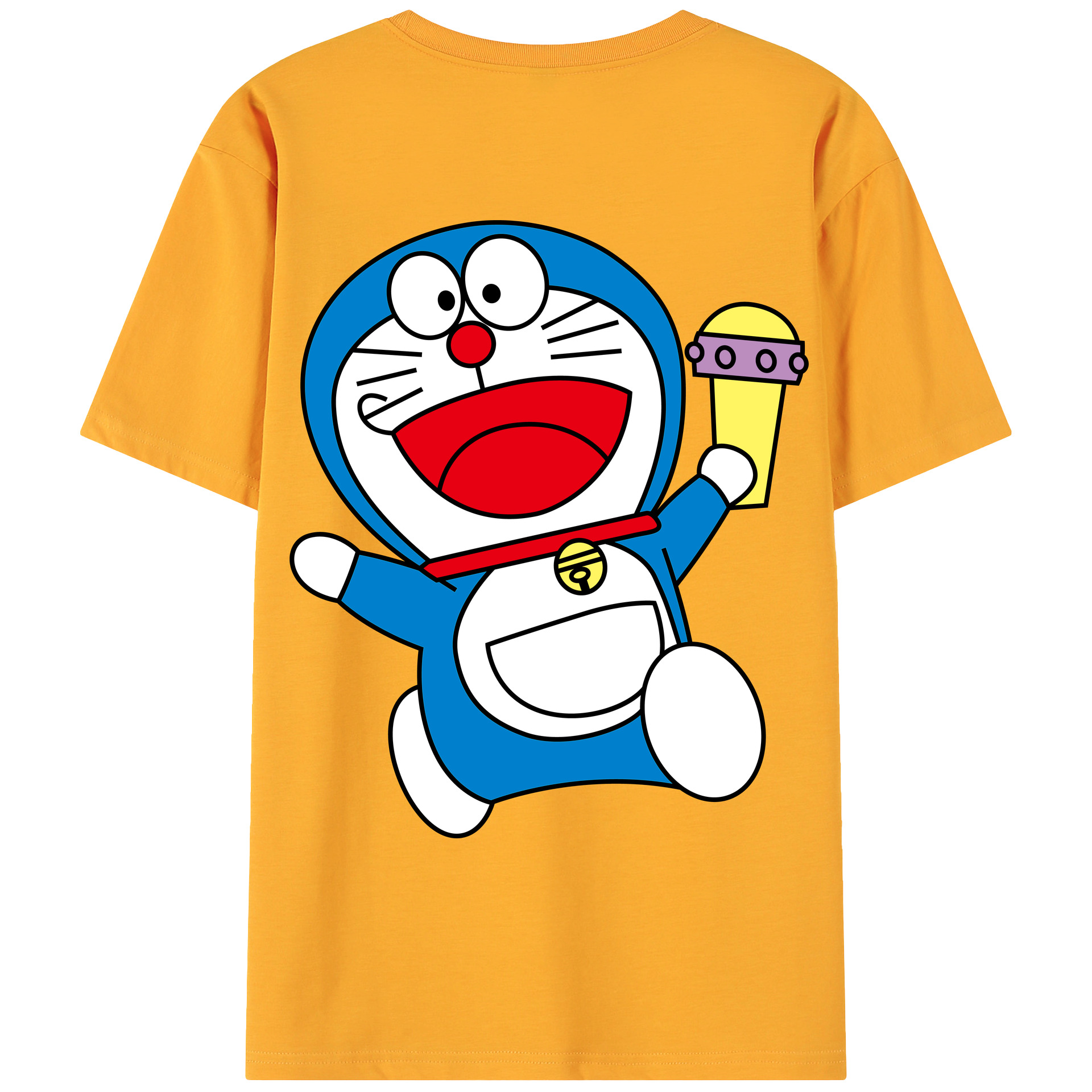 （画像用） ドラえもん Doraemon 綿100％ メンズ半袖Tシャツ（バックプリント） 通気性