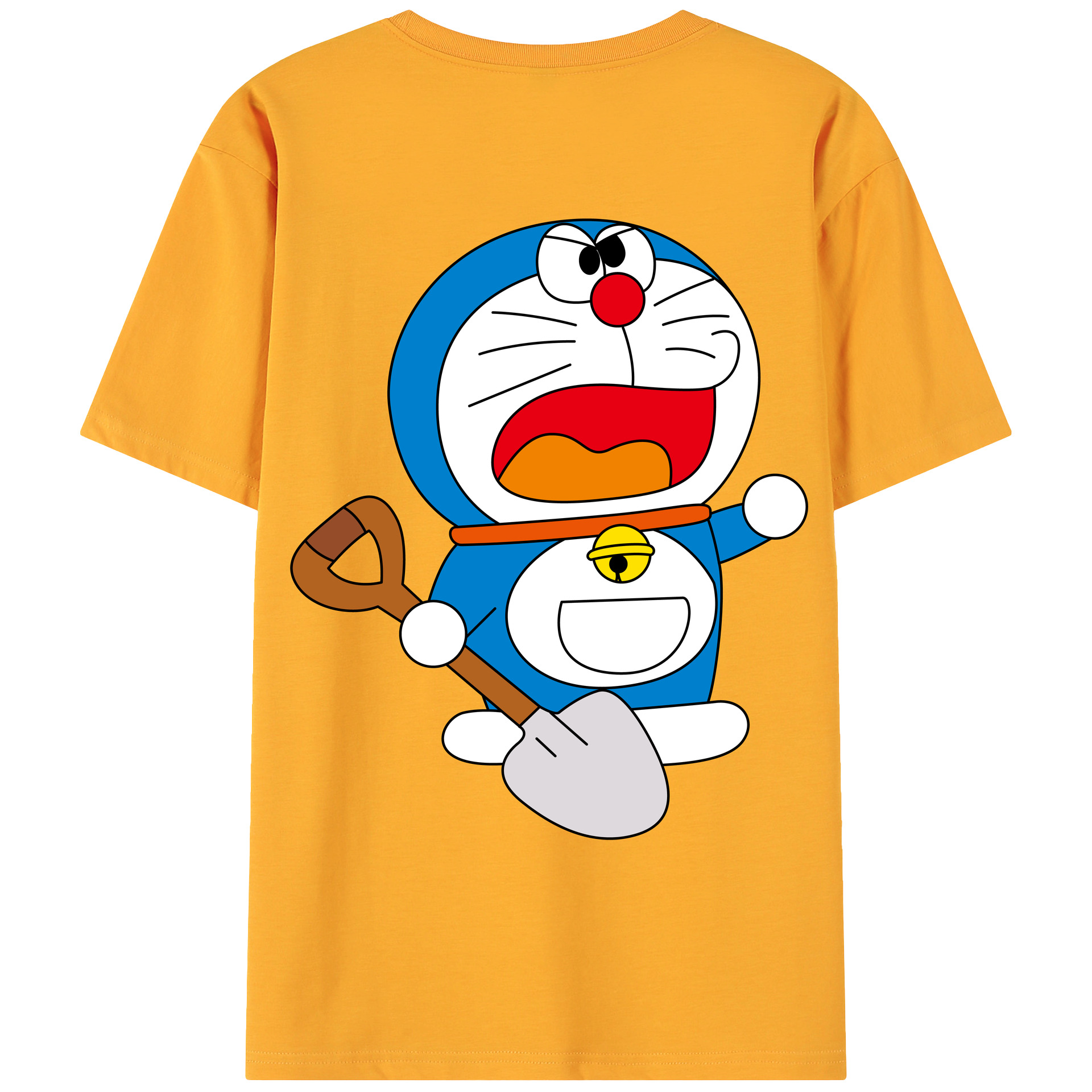 （画像用） ドラえもん Doraemon 綿100％ メンズ半袖Tシャツ（バックプリント） 通気性