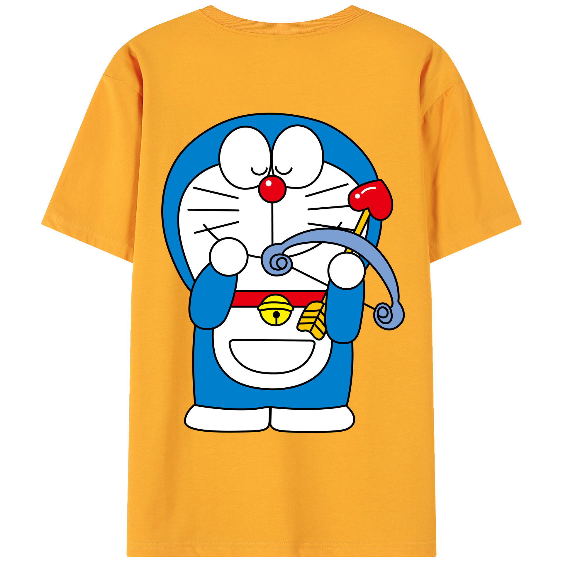 （画像用） ドラえもん Doraemon 綿100％ メンズ半袖Tシャツ（バックプリント） 通気性