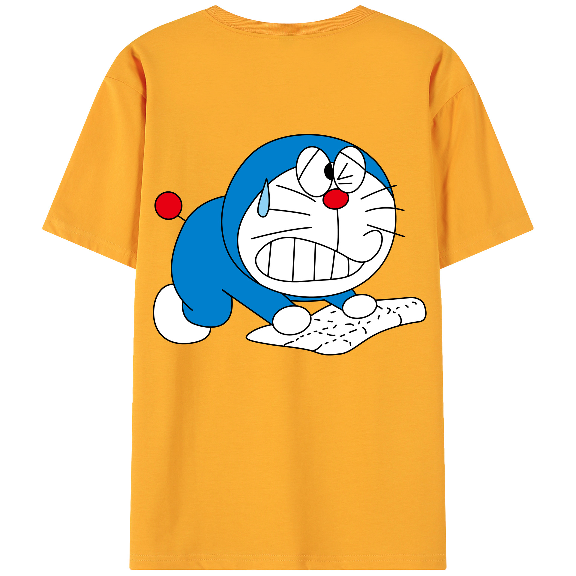 （画像用） ドラえもん Doraemon 綿100％ メンズ半袖Tシャツ（バックプリント） 通気性