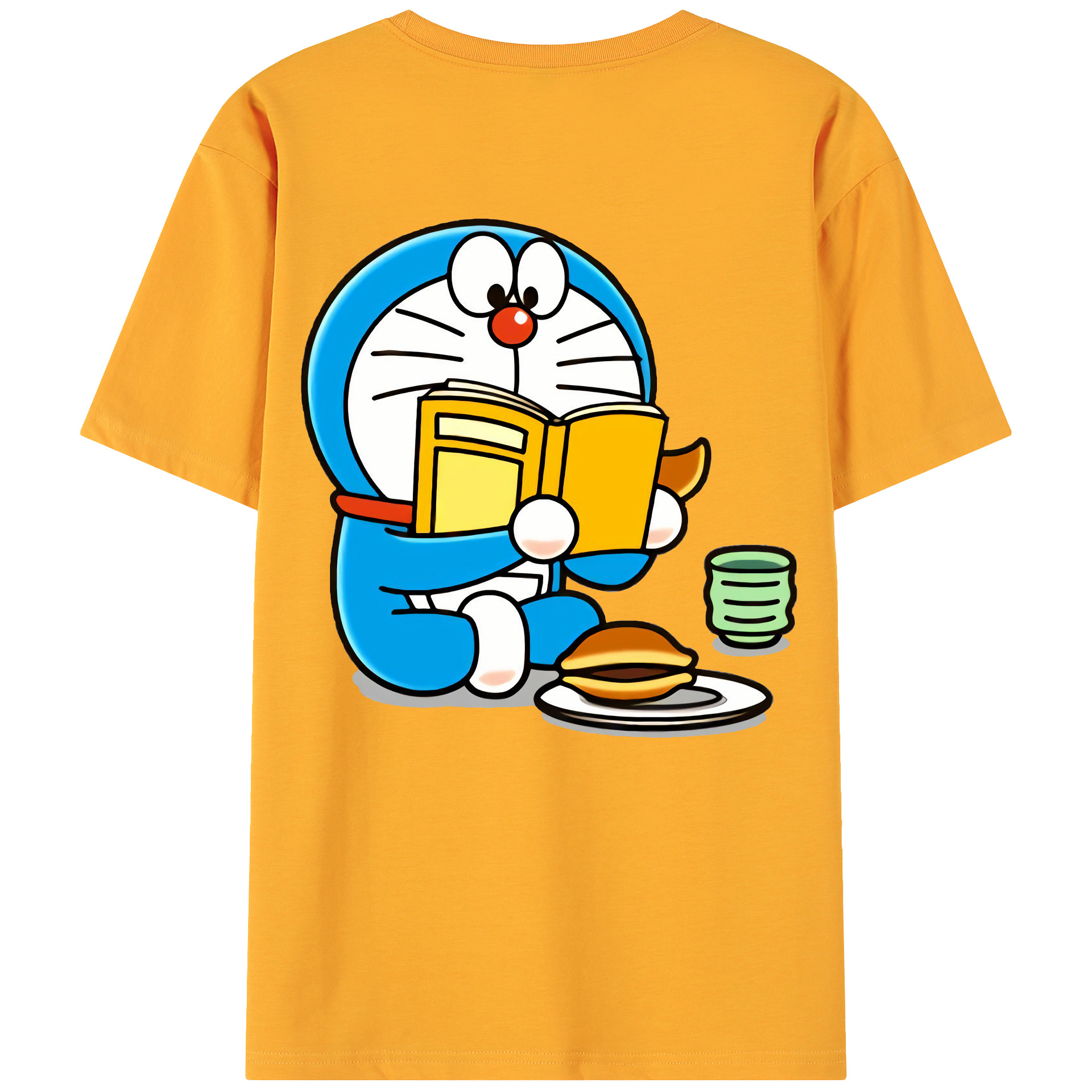 （画像用） ドラえもん Doraemon 綿100％ メンズ半袖Tシャツ（バックプリント） 通気性