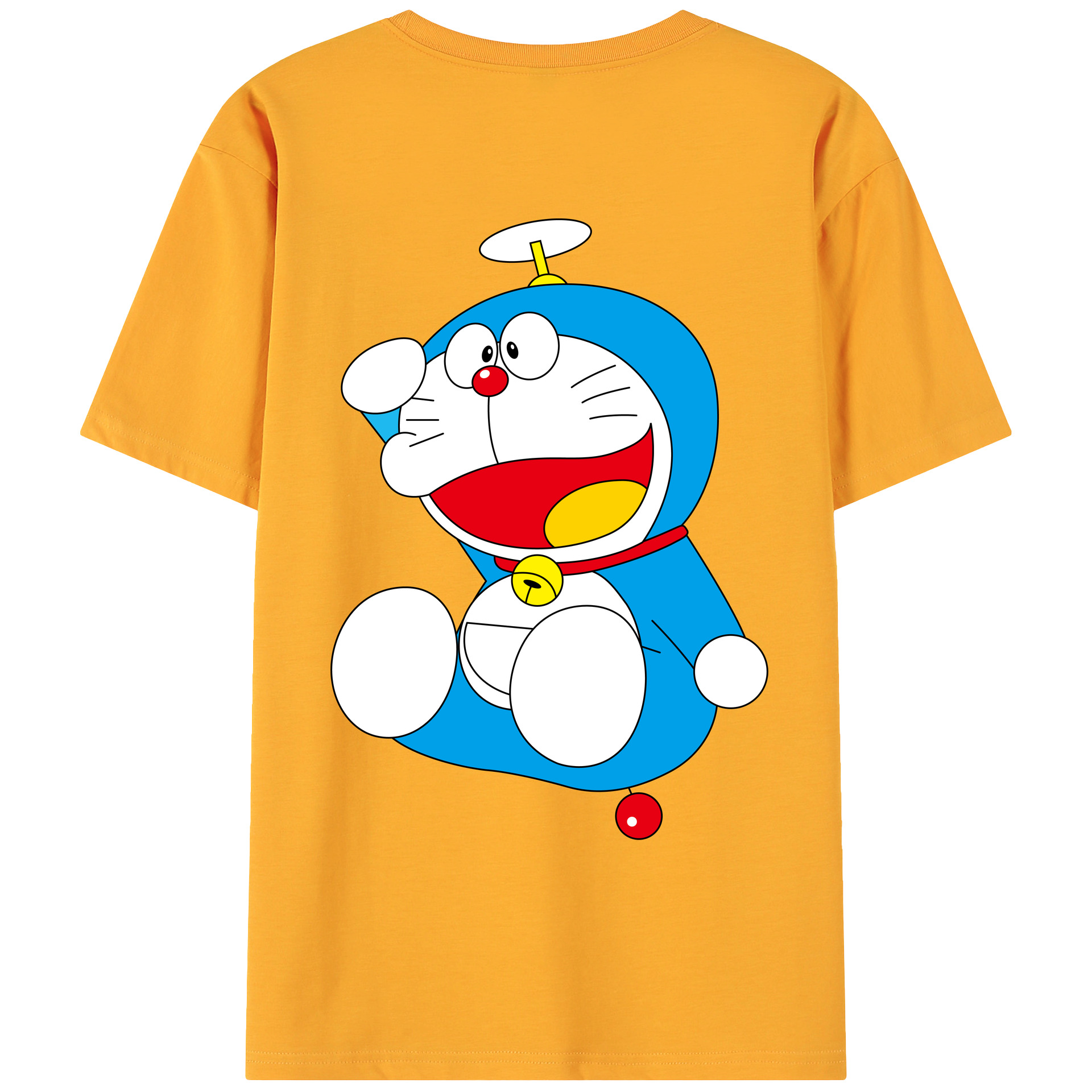 （画像用） ドラえもん Doraemon 綿100％ メンズ半袖Tシャツ（バックプリント） 通気性