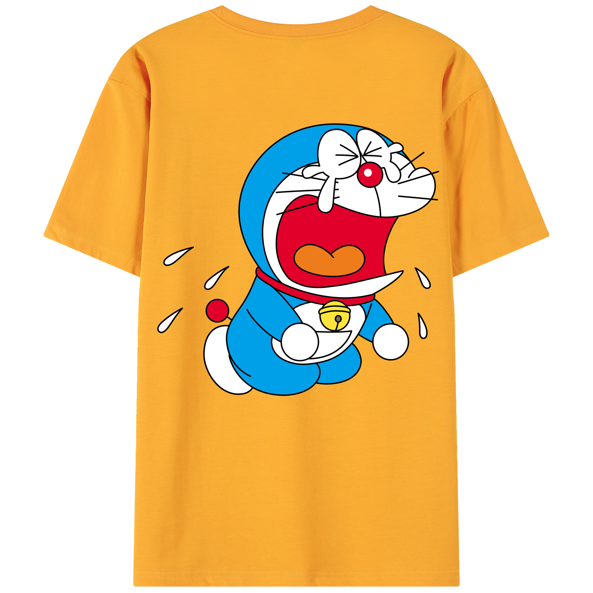 （画像用） ドラえもん Doraemon 綿100％ メンズ半袖Tシャツ（バックプリント） 通気性