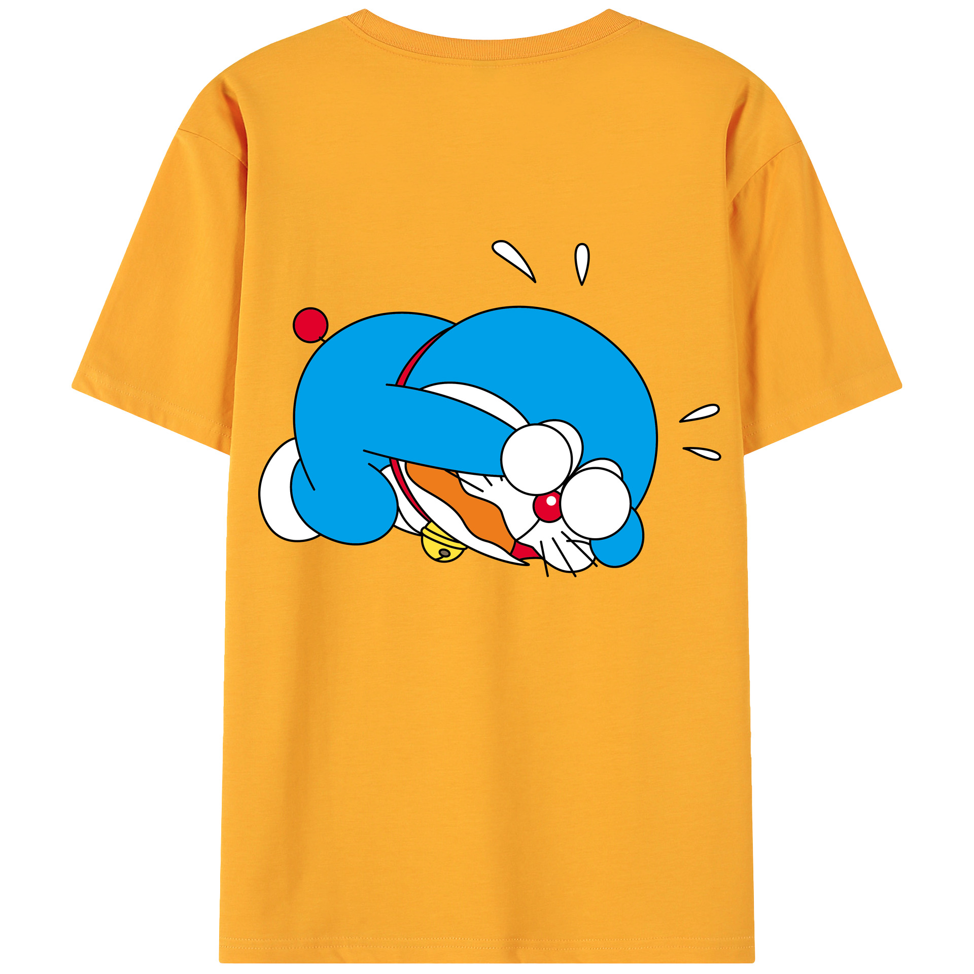 （画像用） ドラえもん Doraemon 綿100％ メンズ半袖Tシャツ（バックプリント） 通気性