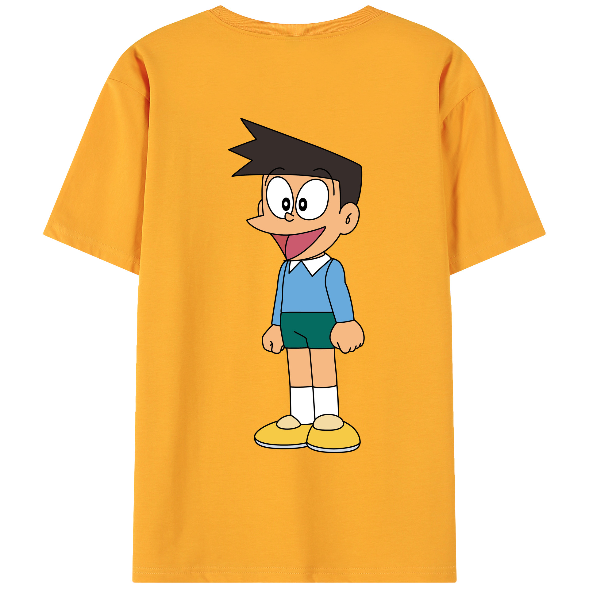 （画像用） ドラえもん 骨川 スネ夫 Doraemon Honekawa Suneo 綿100％ メンズ半袖Tシャツ（バックプリント） 通気性