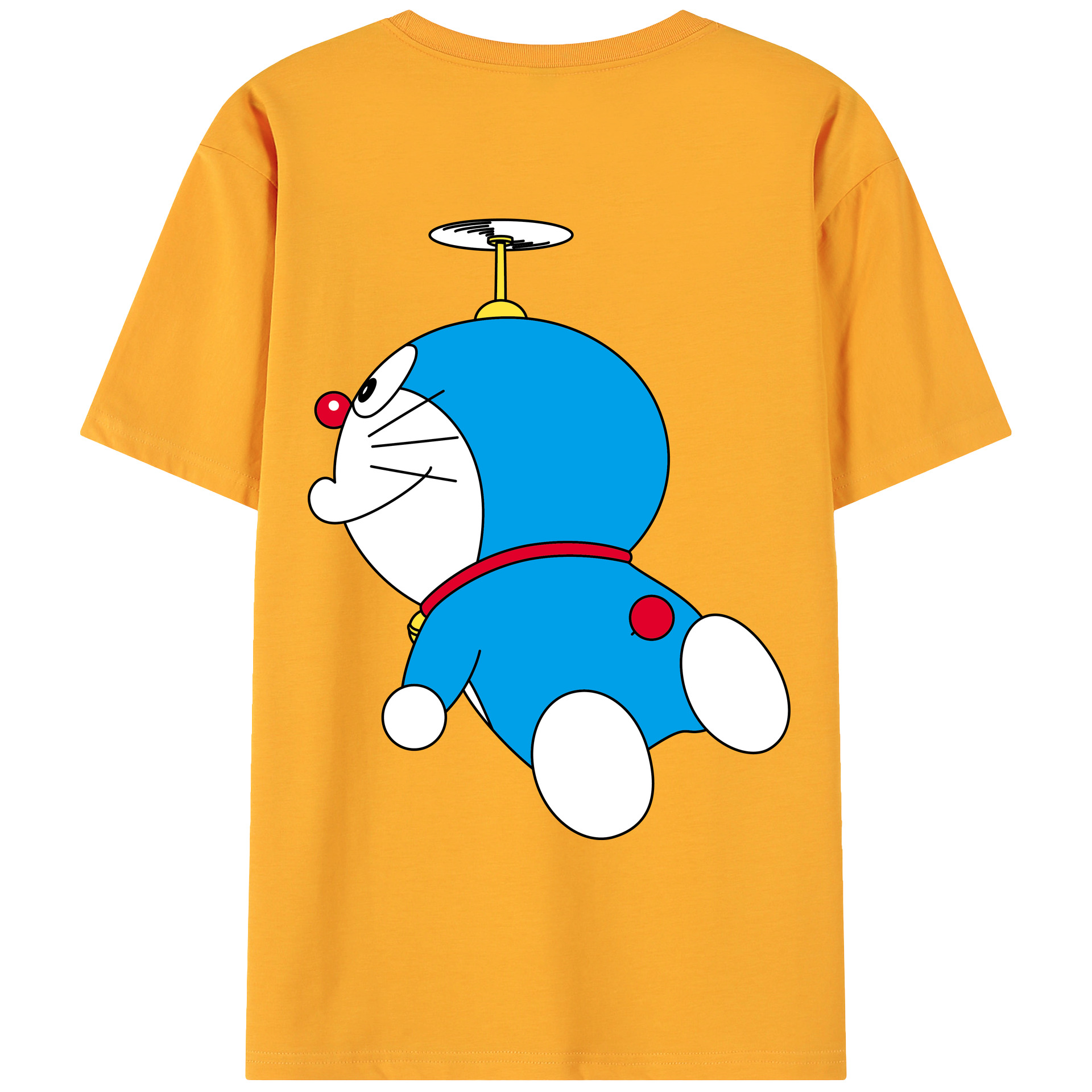 （画像用） ドラえもん Doraemon 綿100％ メンズ半袖Tシャツ（バックプリント） 通気性