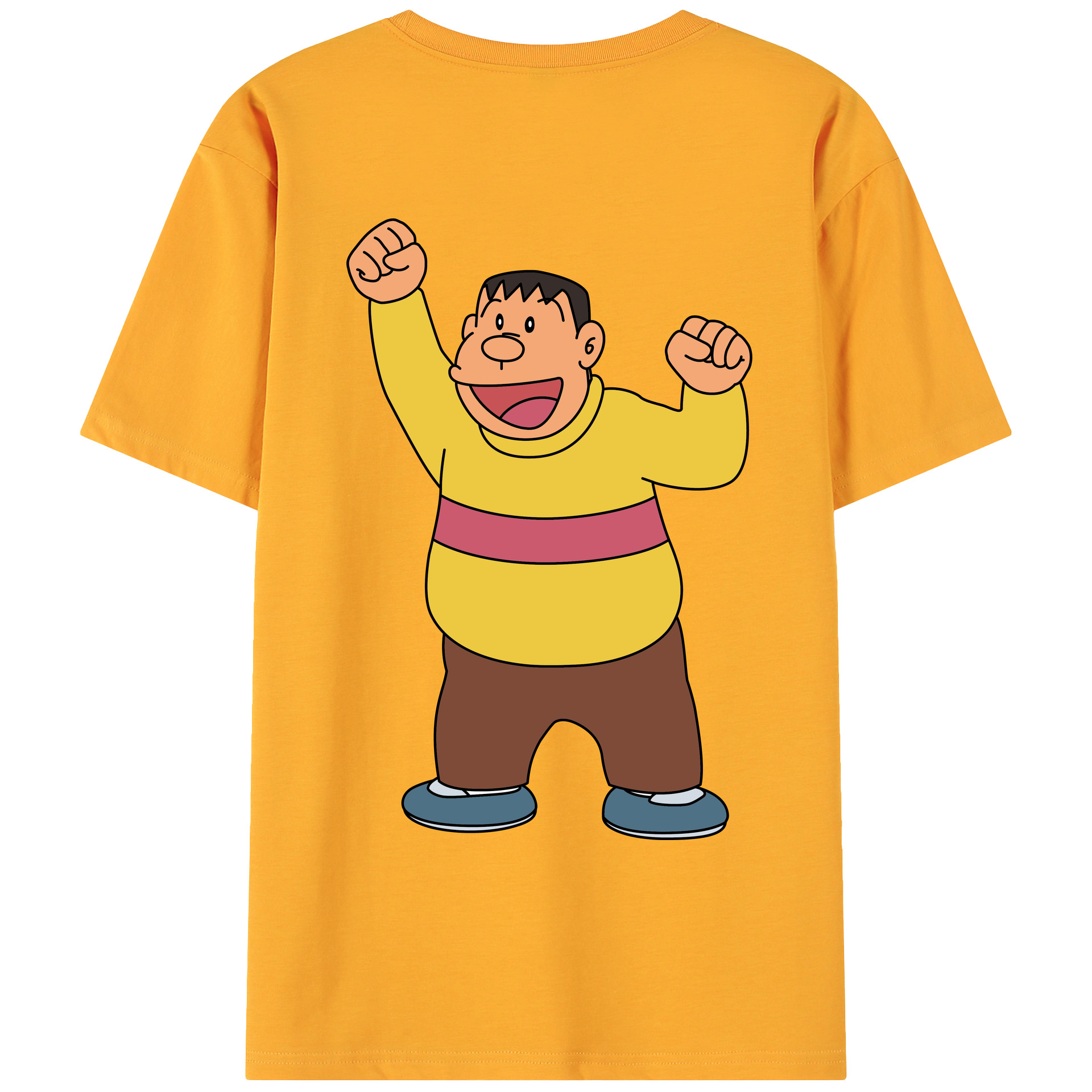 （画像用） ドラえもん 剛田武 Doraemon Gouta Takeshi 綿100％ メンズ半袖Tシャツ（バックプリント） 通気性