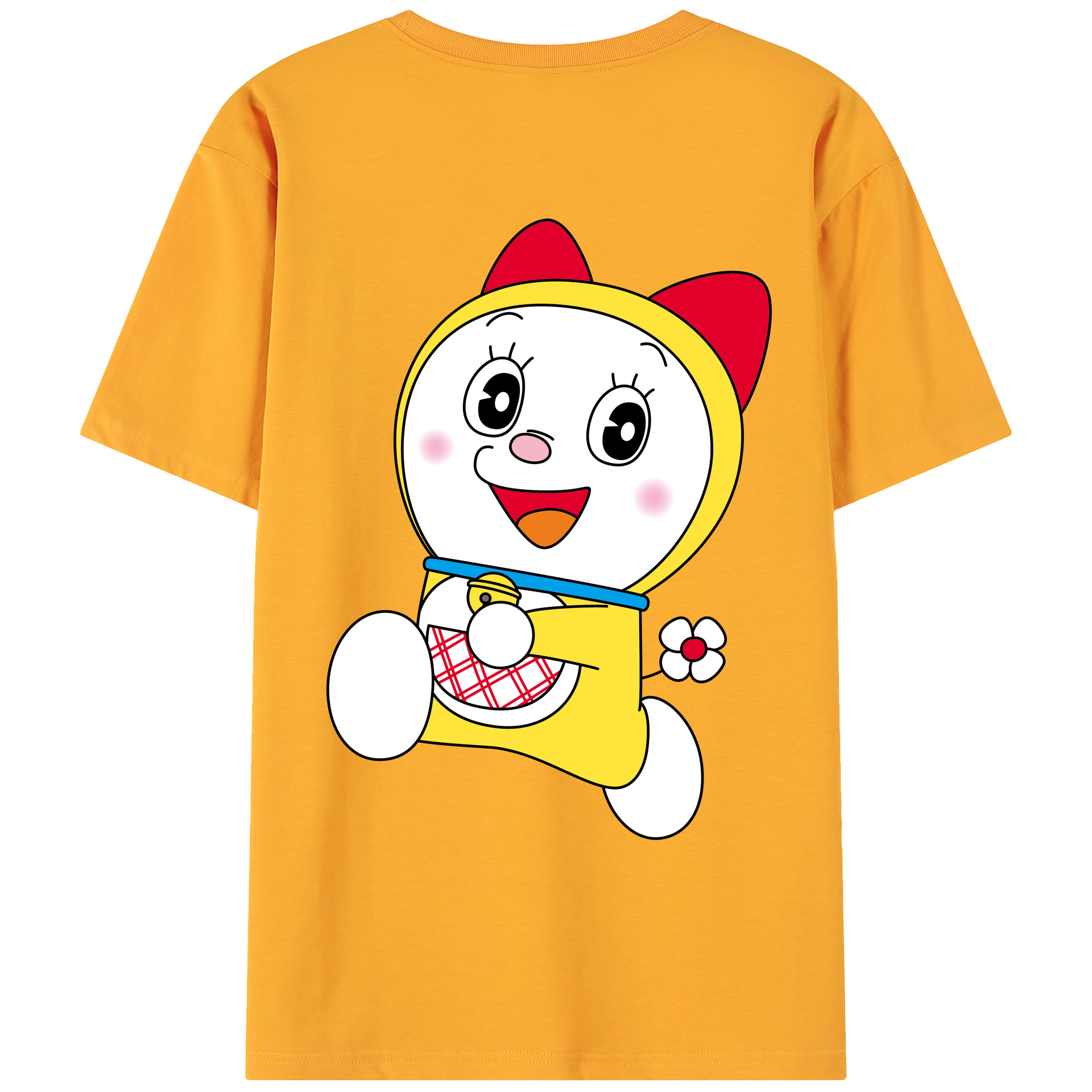 （画像用） ドラえもん ドラミ Doraemon Dorami 綿100％ メンズ半袖Tシャツ（バックプリント） 通気性