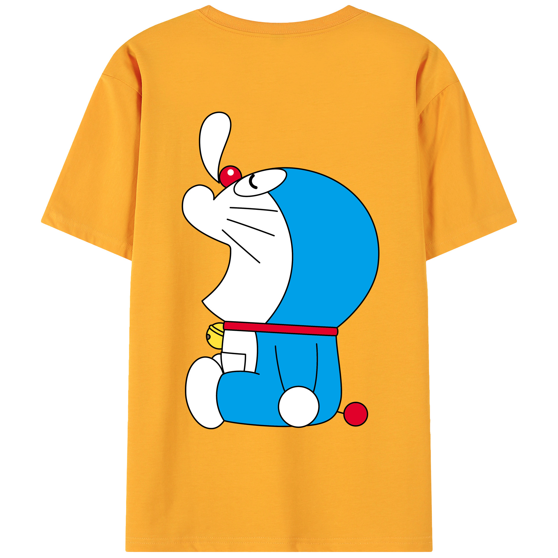 （画像用） ドラえもん Doraemon 綿100％ メンズ半袖Tシャツ（バックプリント） 通気性