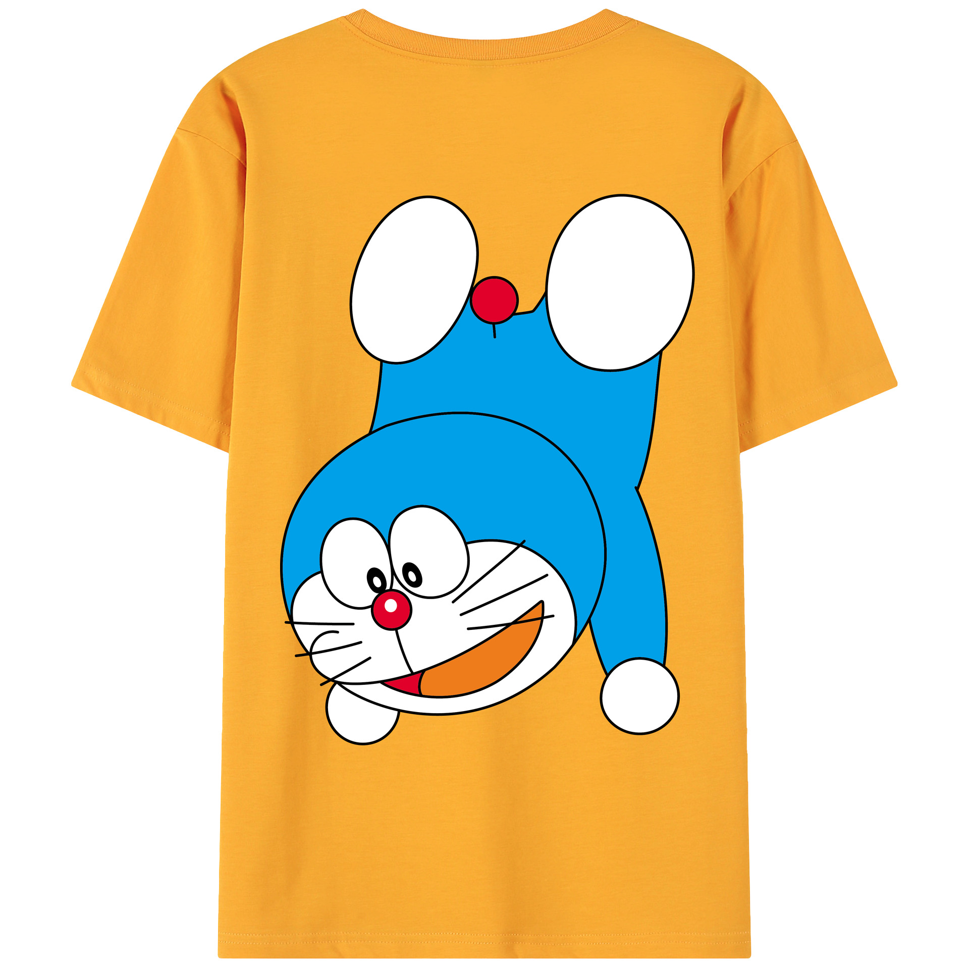 （画像用） ドラえもん Doraemon 綿100％ メンズ半袖Tシャツ（バックプリント） 通気性