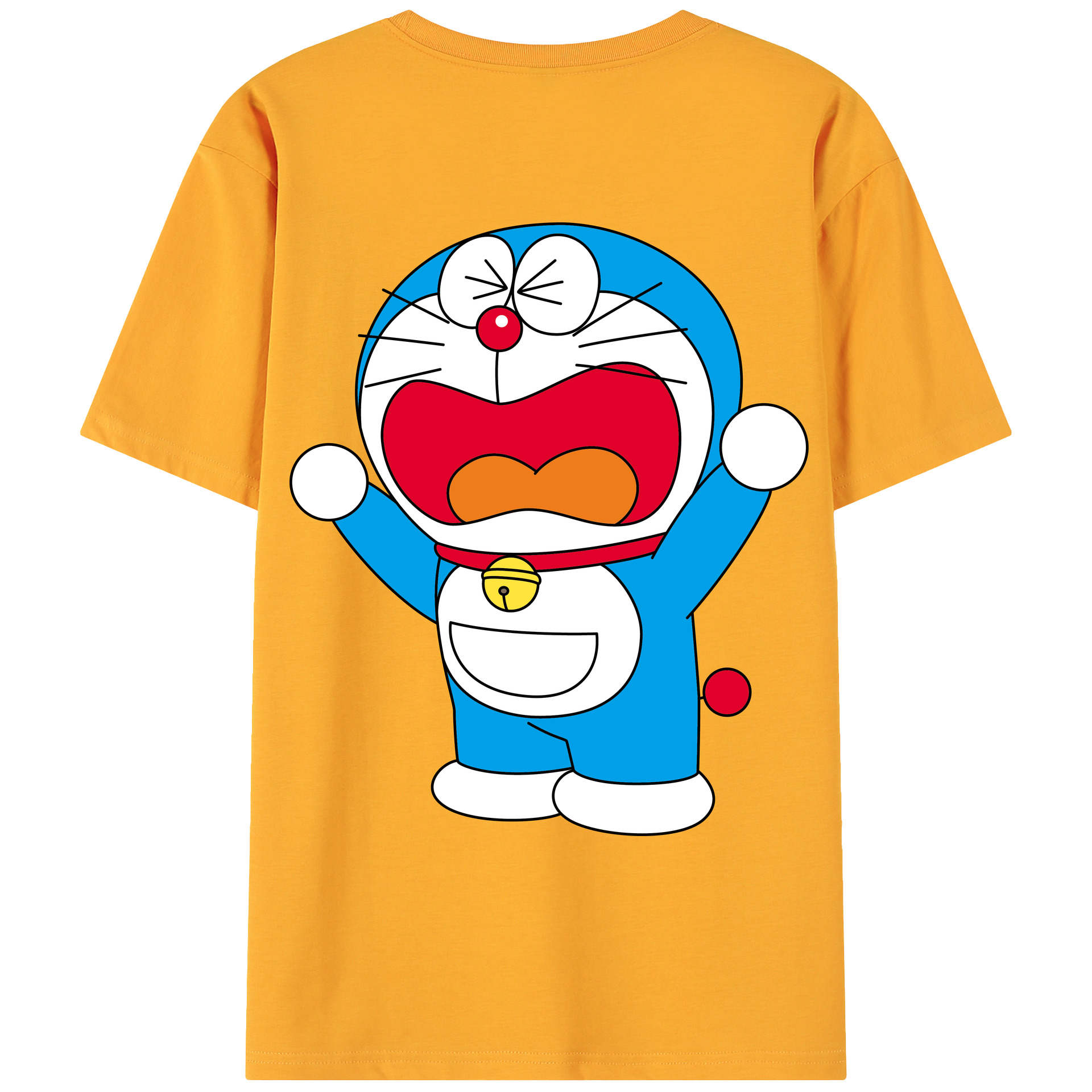 （画像用） ドラえもん Doraemon 綿100％ メンズ半袖Tシャツ（バックプリント） 通気性