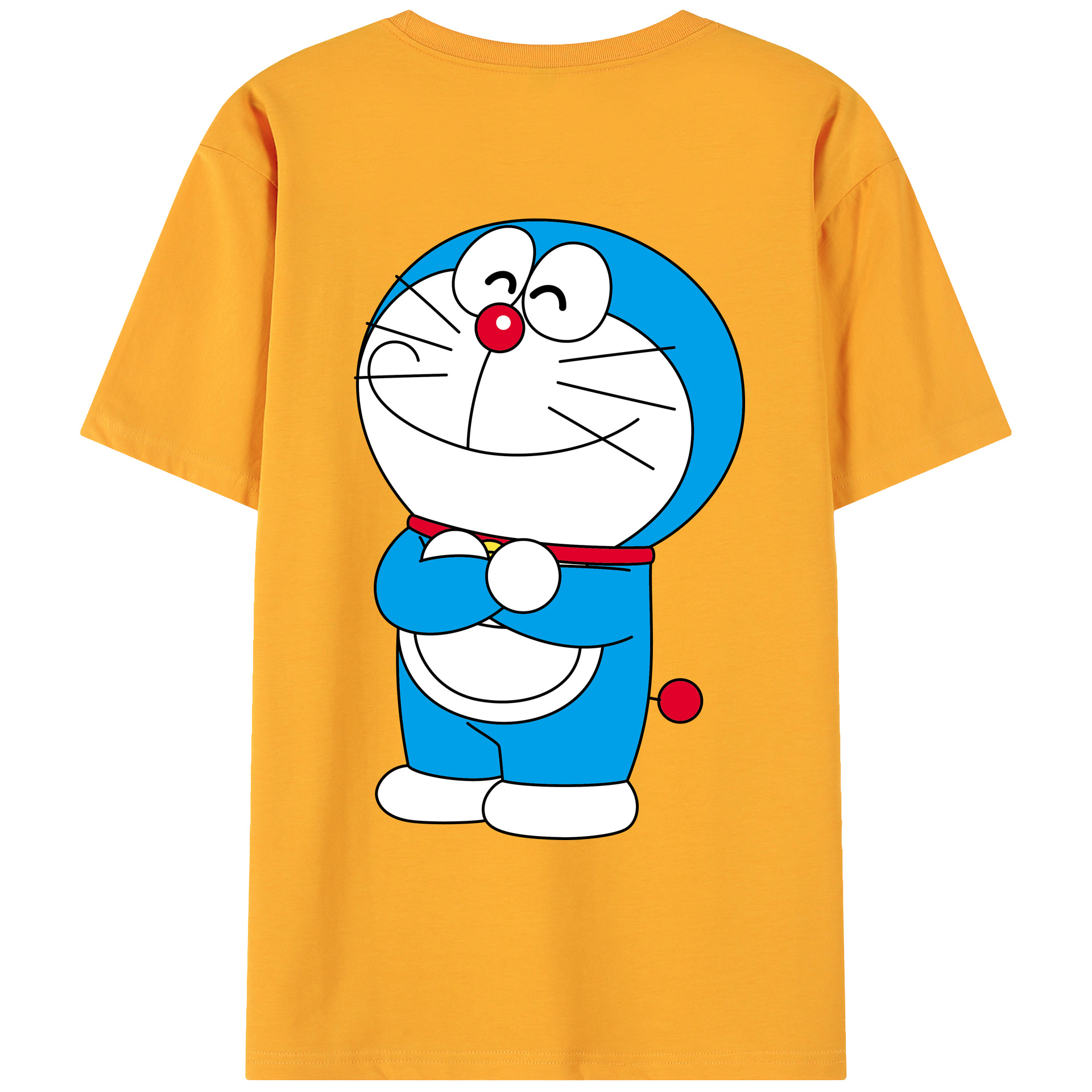 （画像用） ドラえもん Doraemon 綿100％ メンズ半袖Tシャツ（バックプリント） 通気性