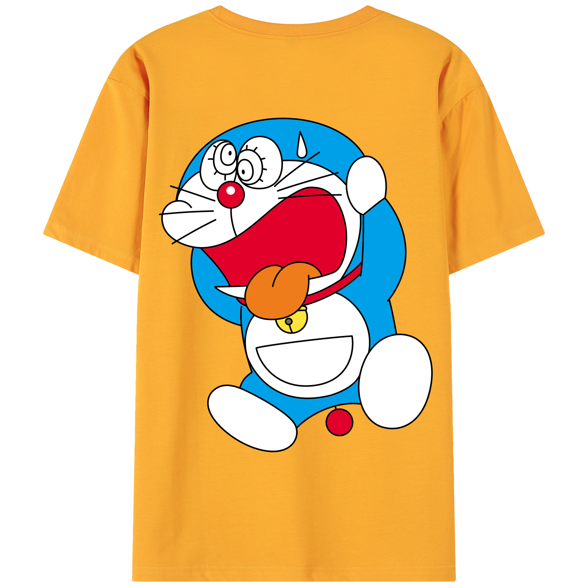 （画像用） ドラえもん Doraemon 綿100％ メンズ半袖Tシャツ（バックプリント） 通気性