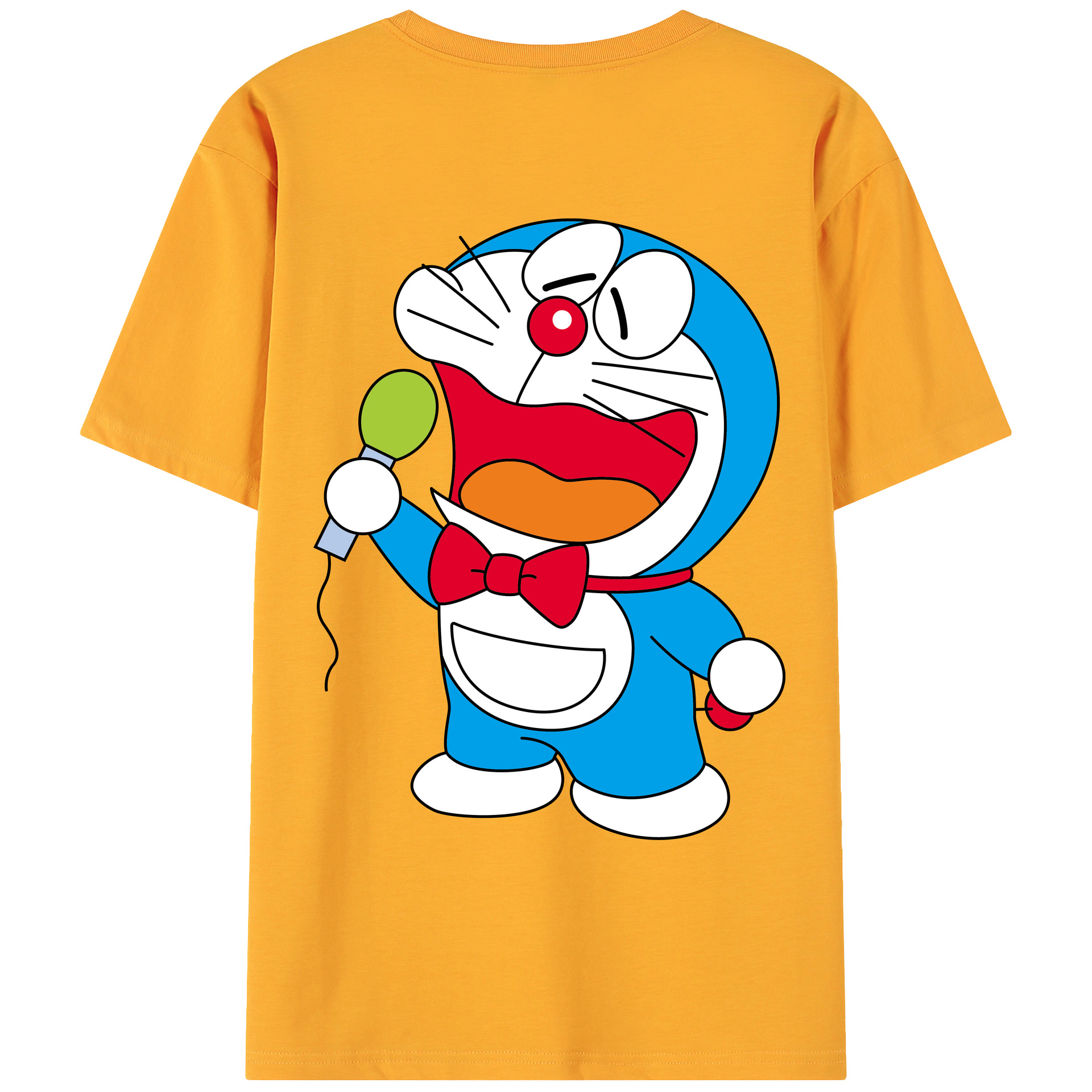 （画像用） ドラえもん Doraemon 綿100％ メンズ半袖Tシャツ（バックプリント） 通気性