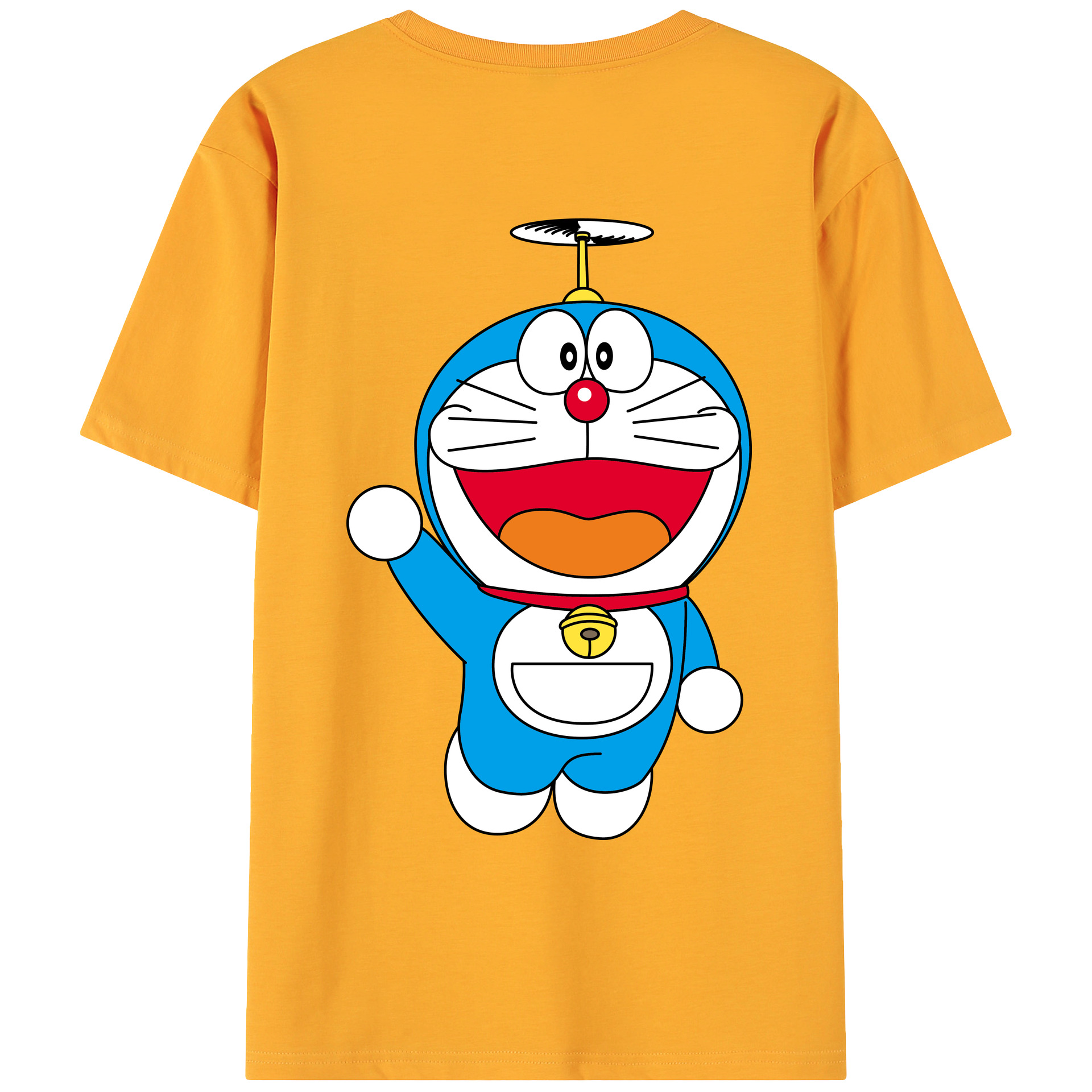 （画像用） ドラえもん Doraemon 綿100％ メンズ半袖Tシャツ（バックプリント） 通気性
