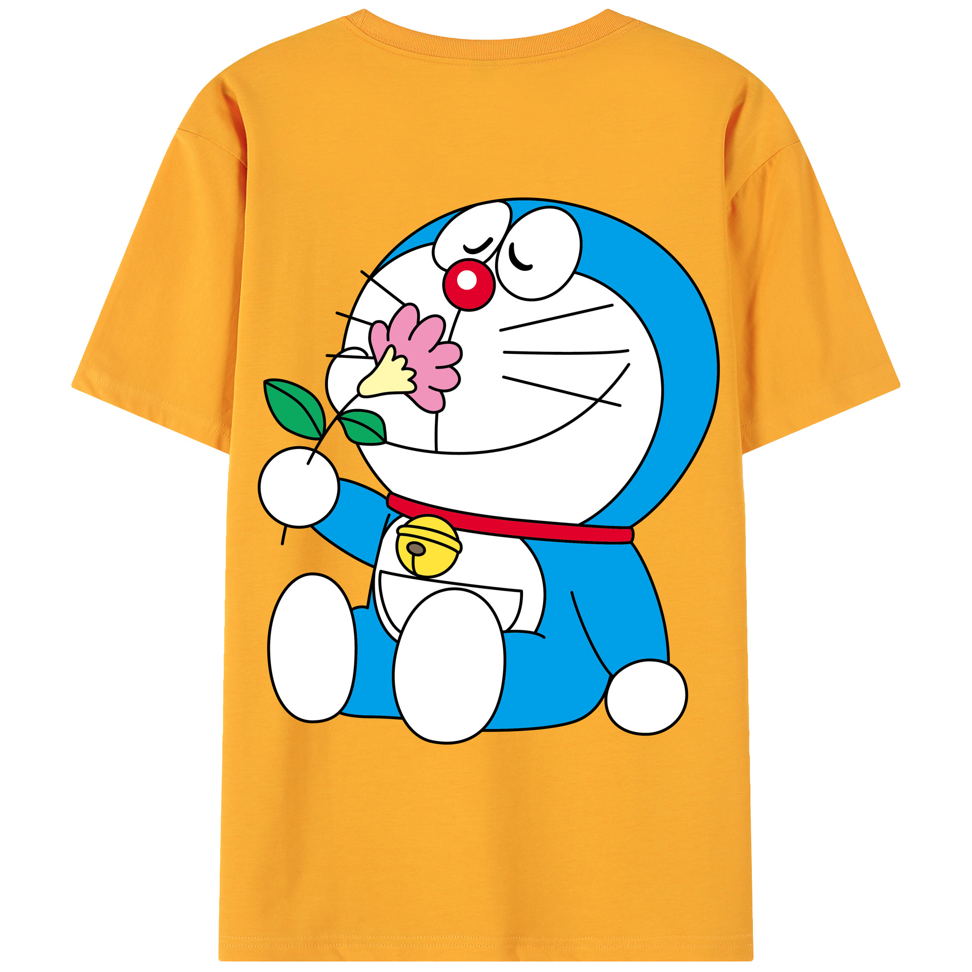 （画像用） ドラえもん Doraemon 綿100％ メンズ半袖Tシャツ（バックプリント） 通気性