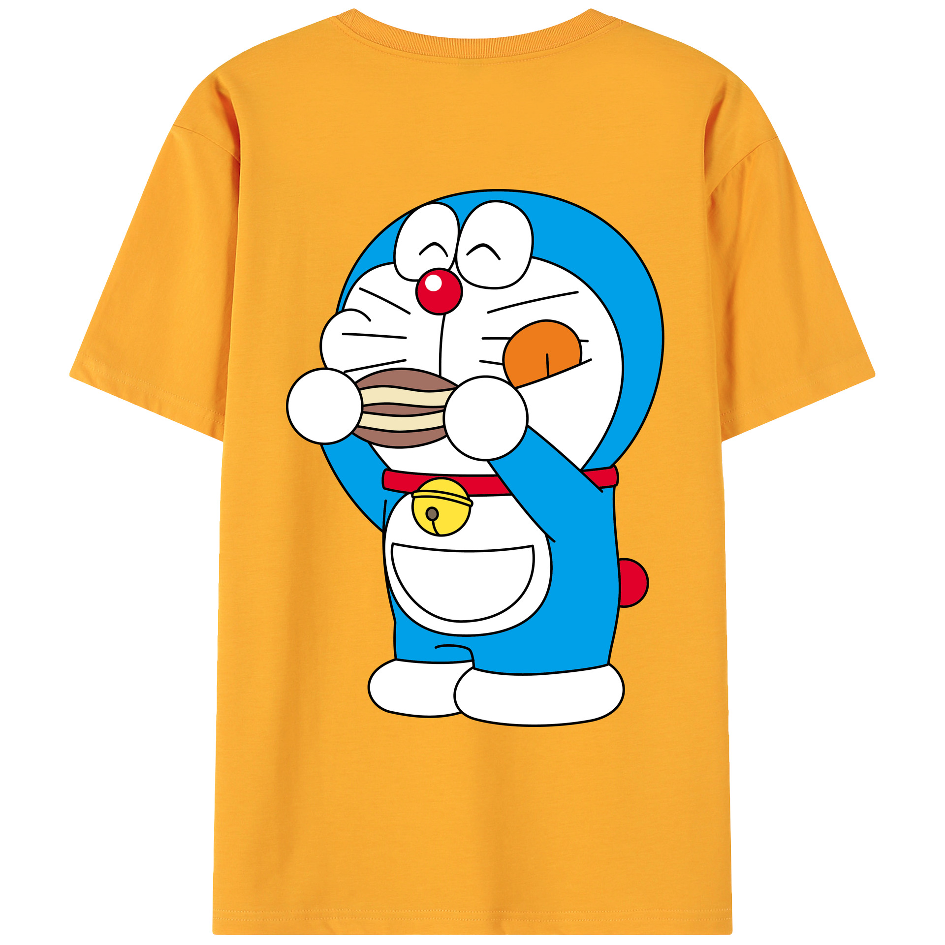（画像用） ドラえもん Doraemon 綿100％ メンズ半袖Tシャツ（バックプリント） 通気性