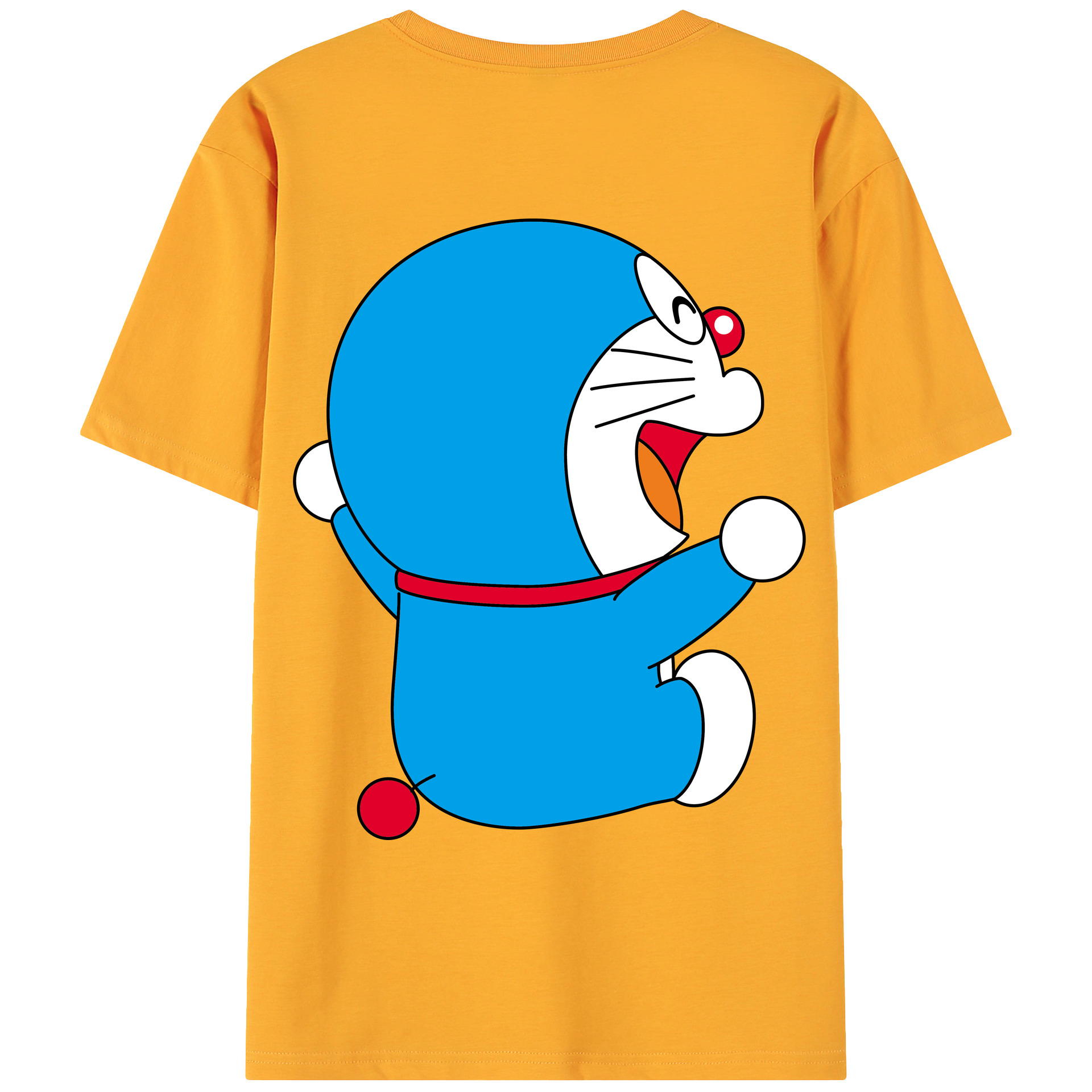 （画像用） ドラえもん Doraemon 綿100％ メンズ半袖Tシャツ（バックプリント） 通気性