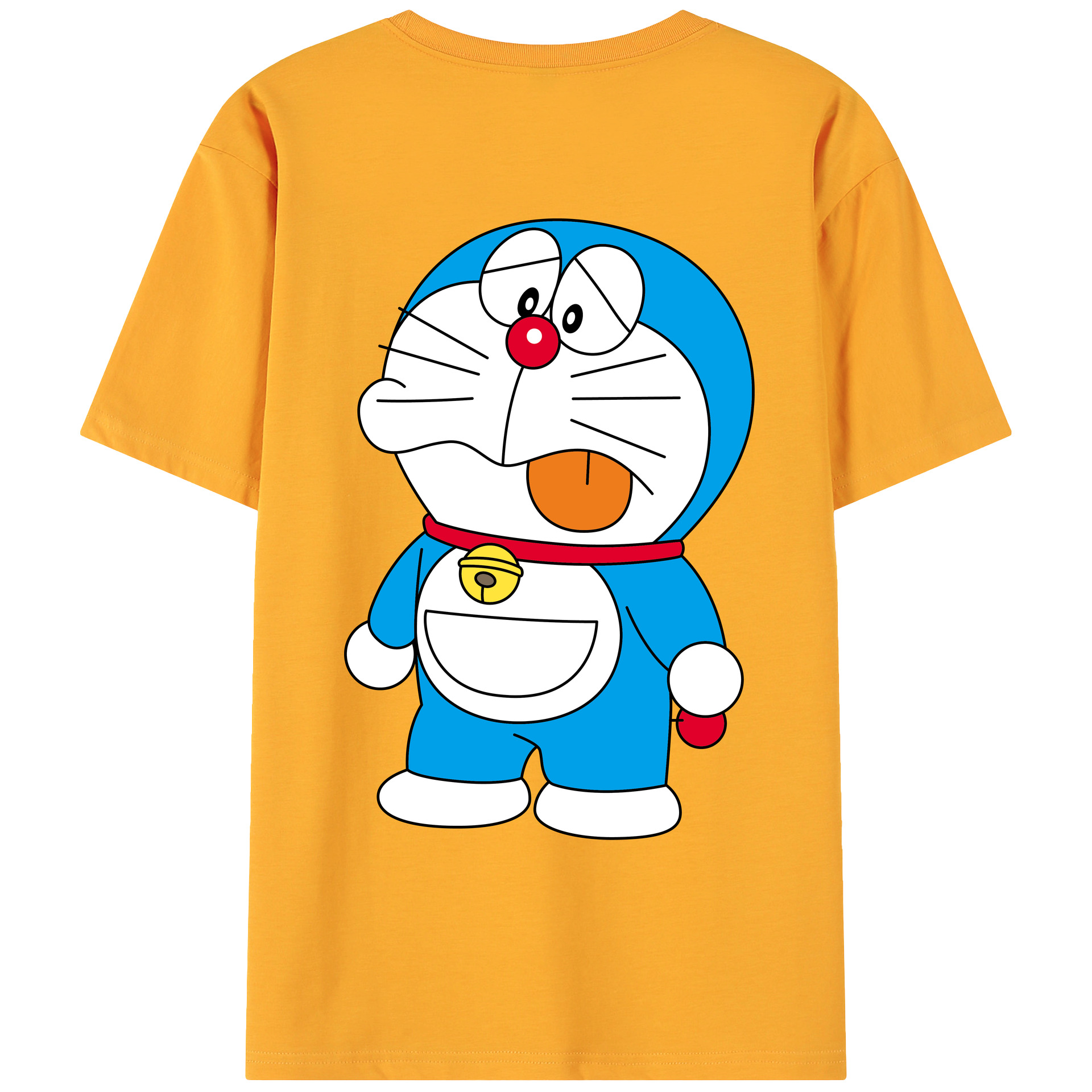 （画像用） ドラえもん Doraemon 綿100％ メンズ半袖Tシャツ（バックプリント） 通気性